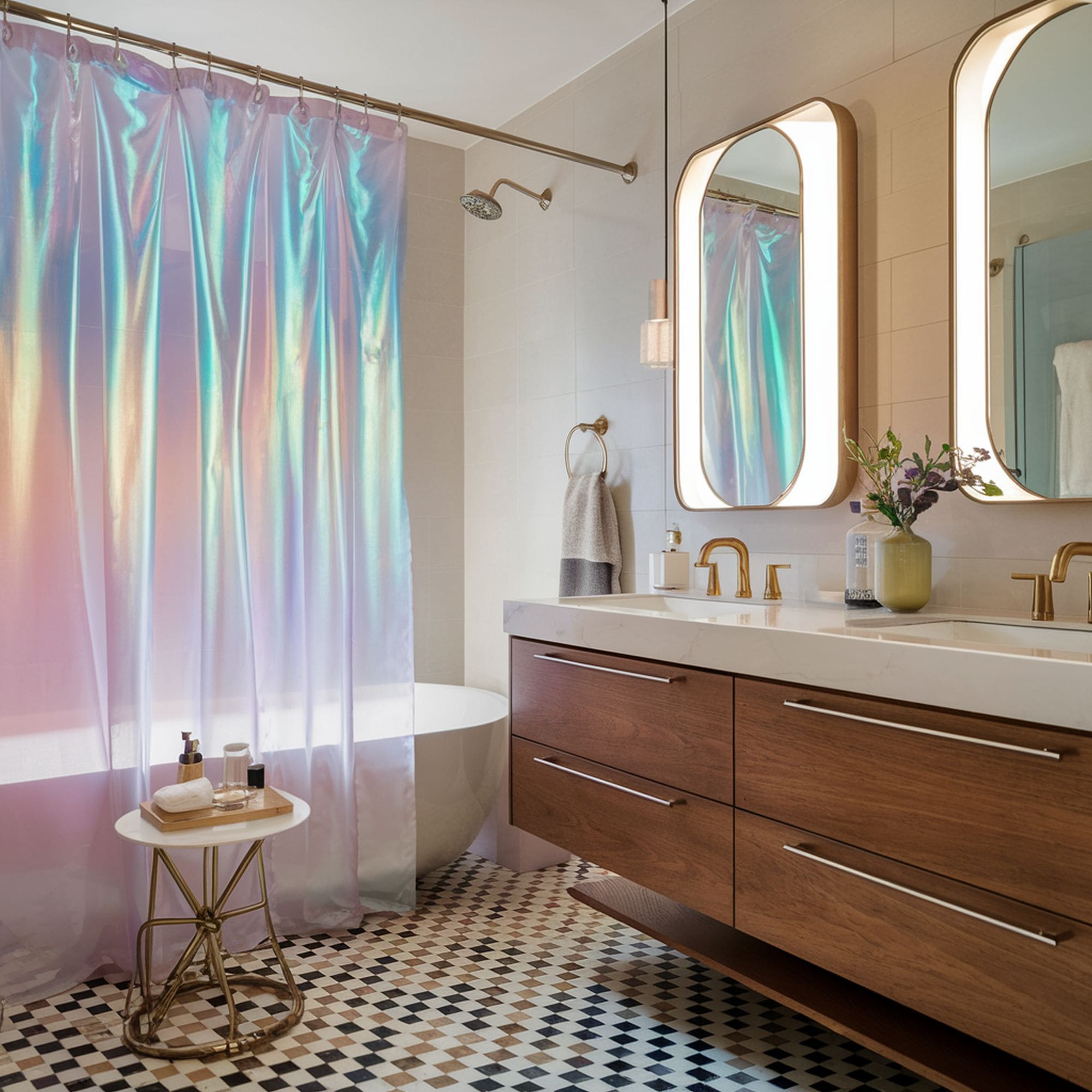 Iridescent Shower Curtains