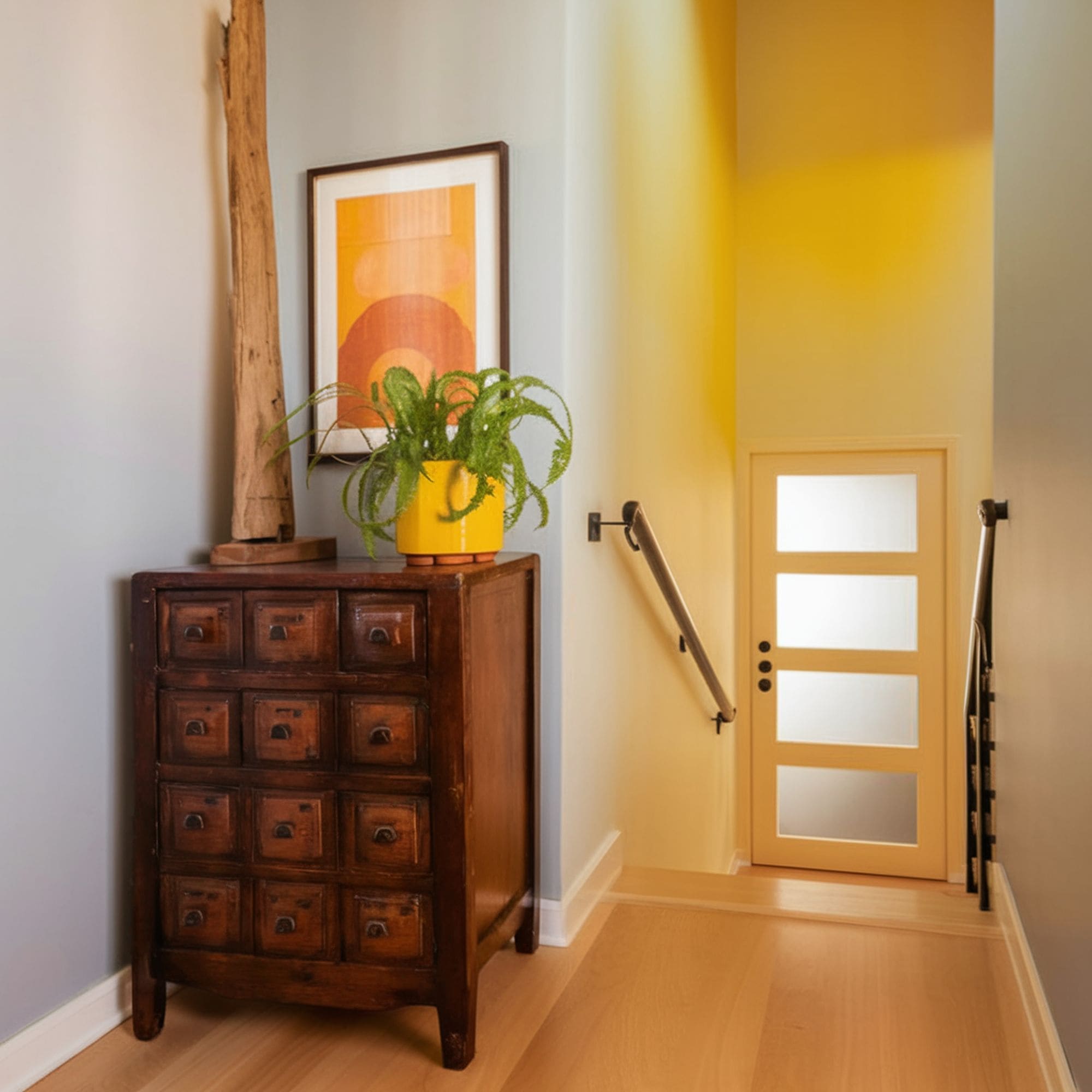 Vertical Yellow Ombre Wall