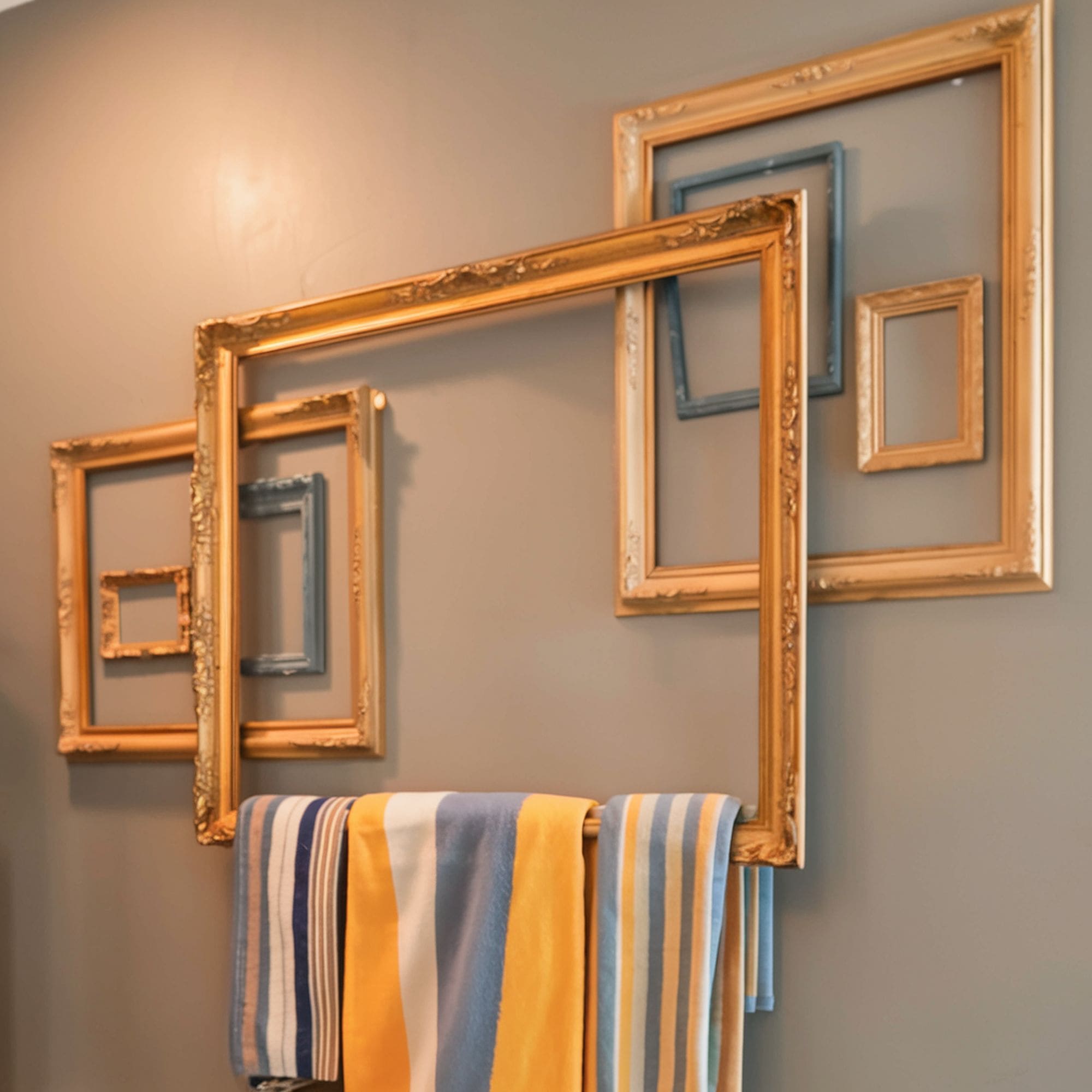 Empty Frames Used to Hang Hand Towels