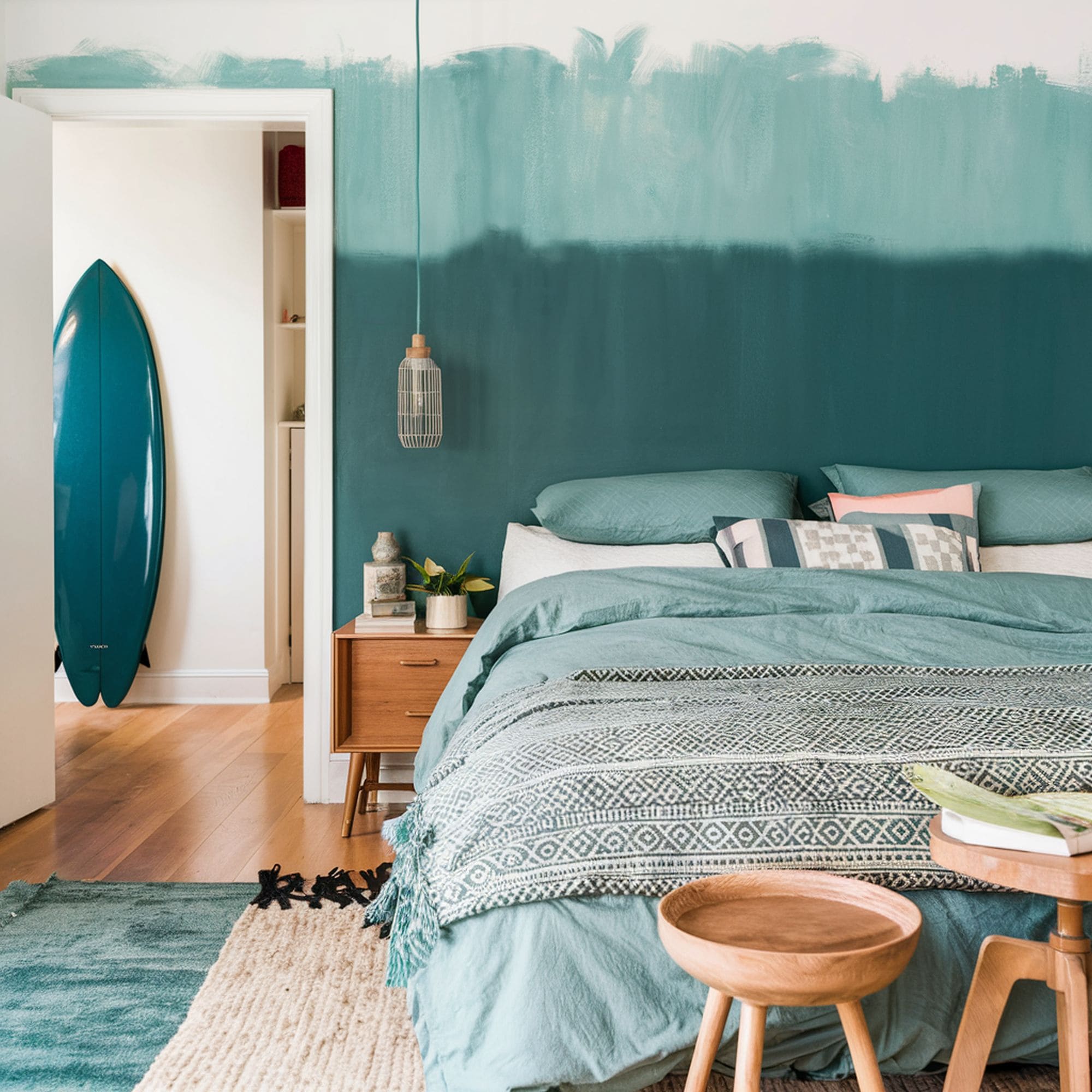 Beach Style Green Ombre Wall