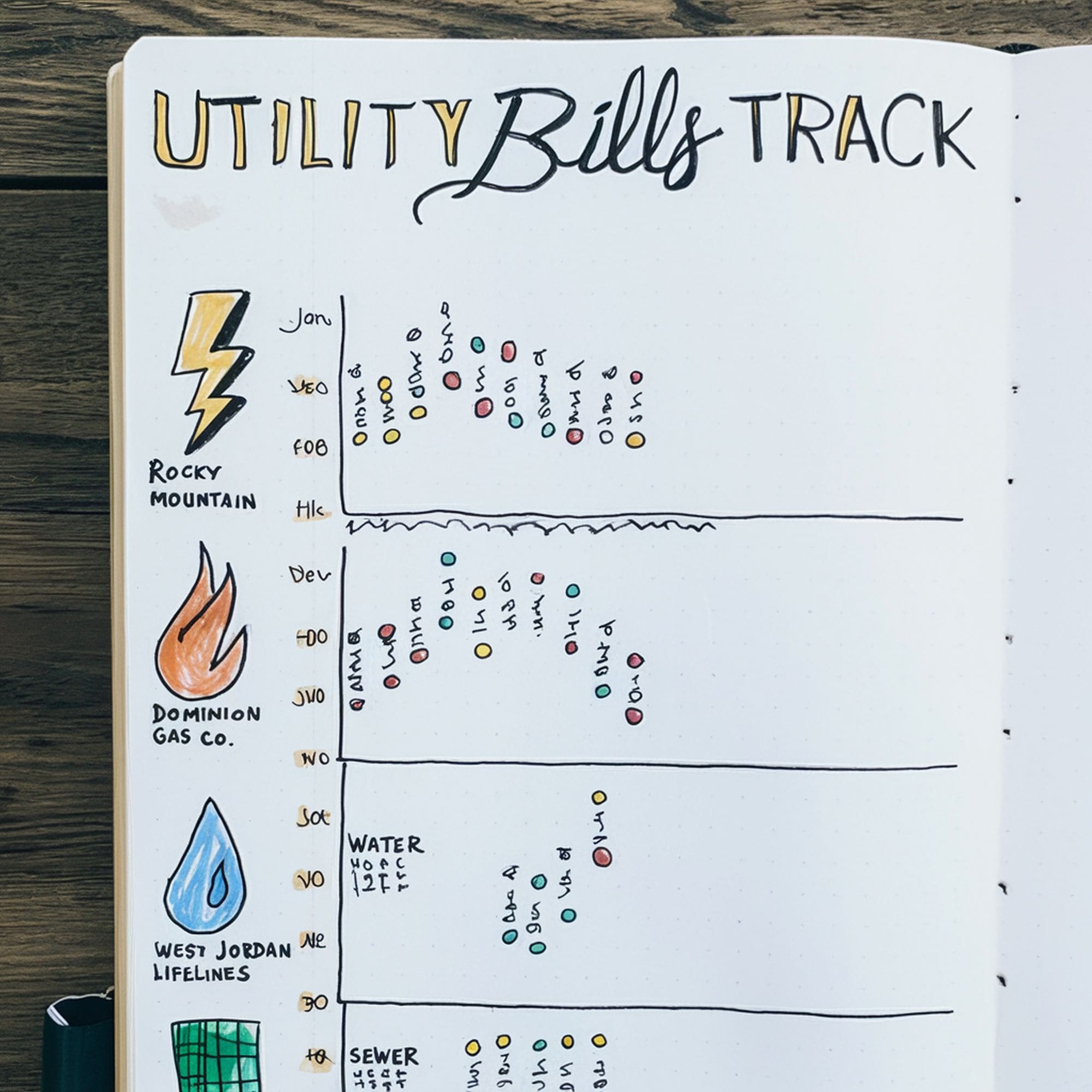 Utility Bills Bullet Journal