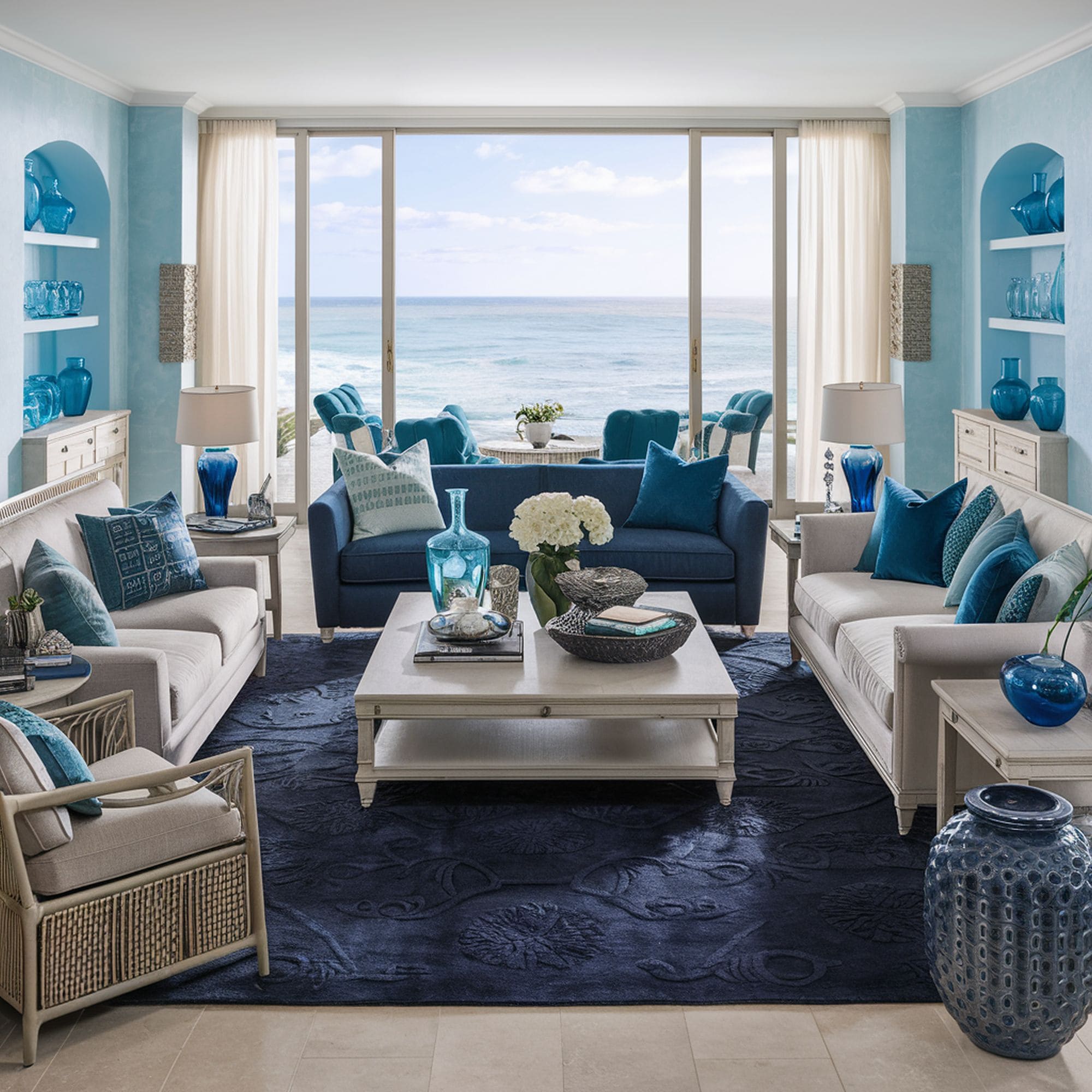 Beach Inspired Blue Living Room