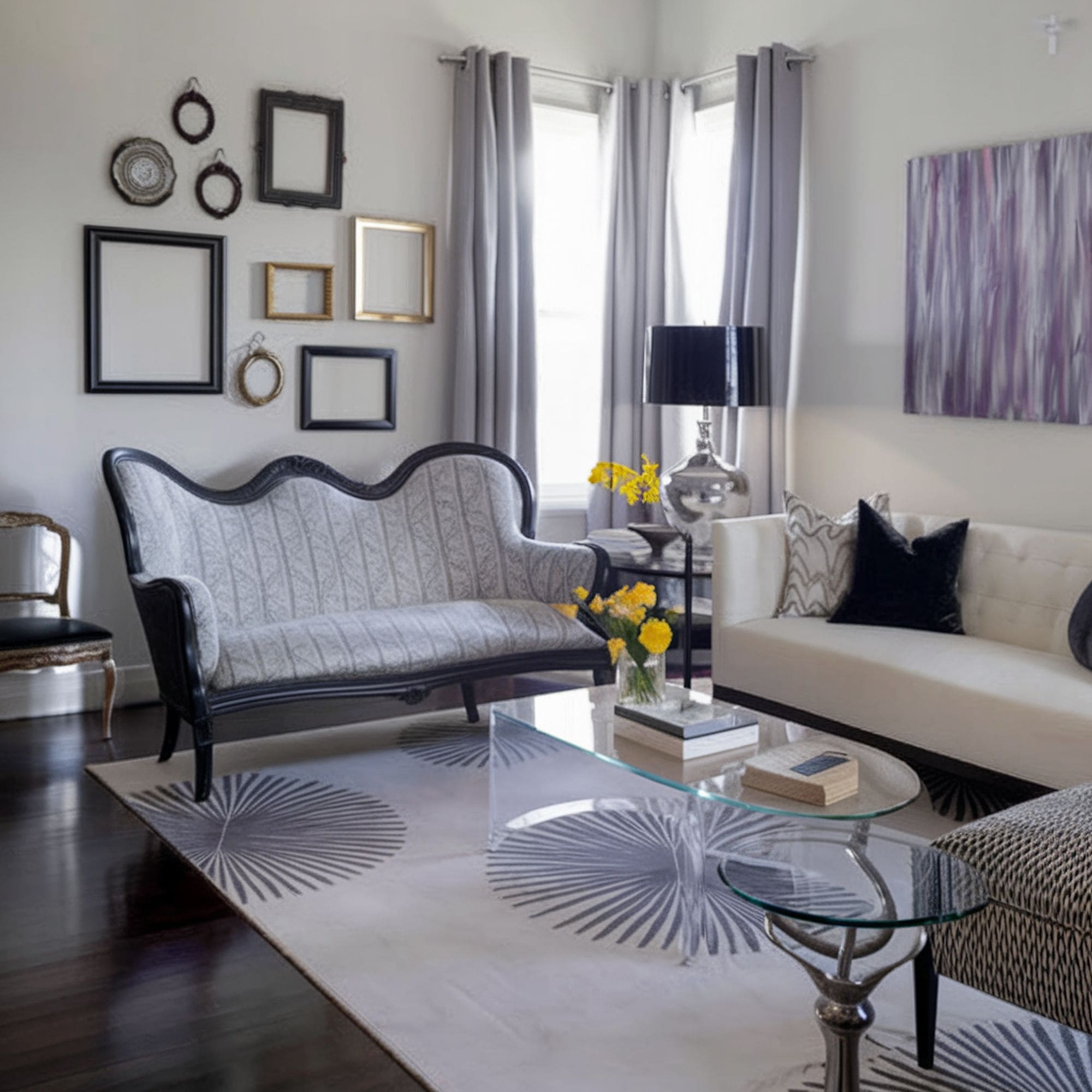 Decorative Empty Frames in the Living Room