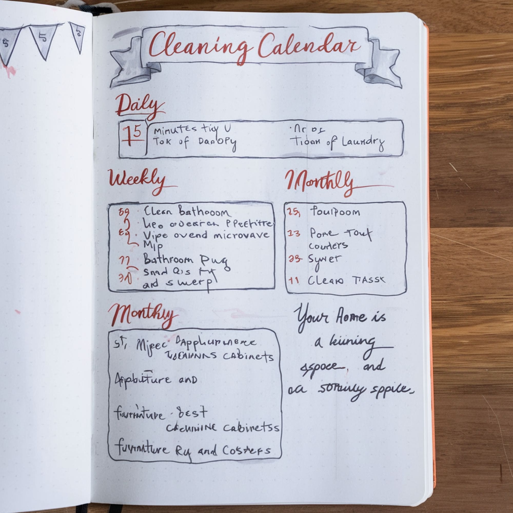 Cleaning Schedule Bullet Journal