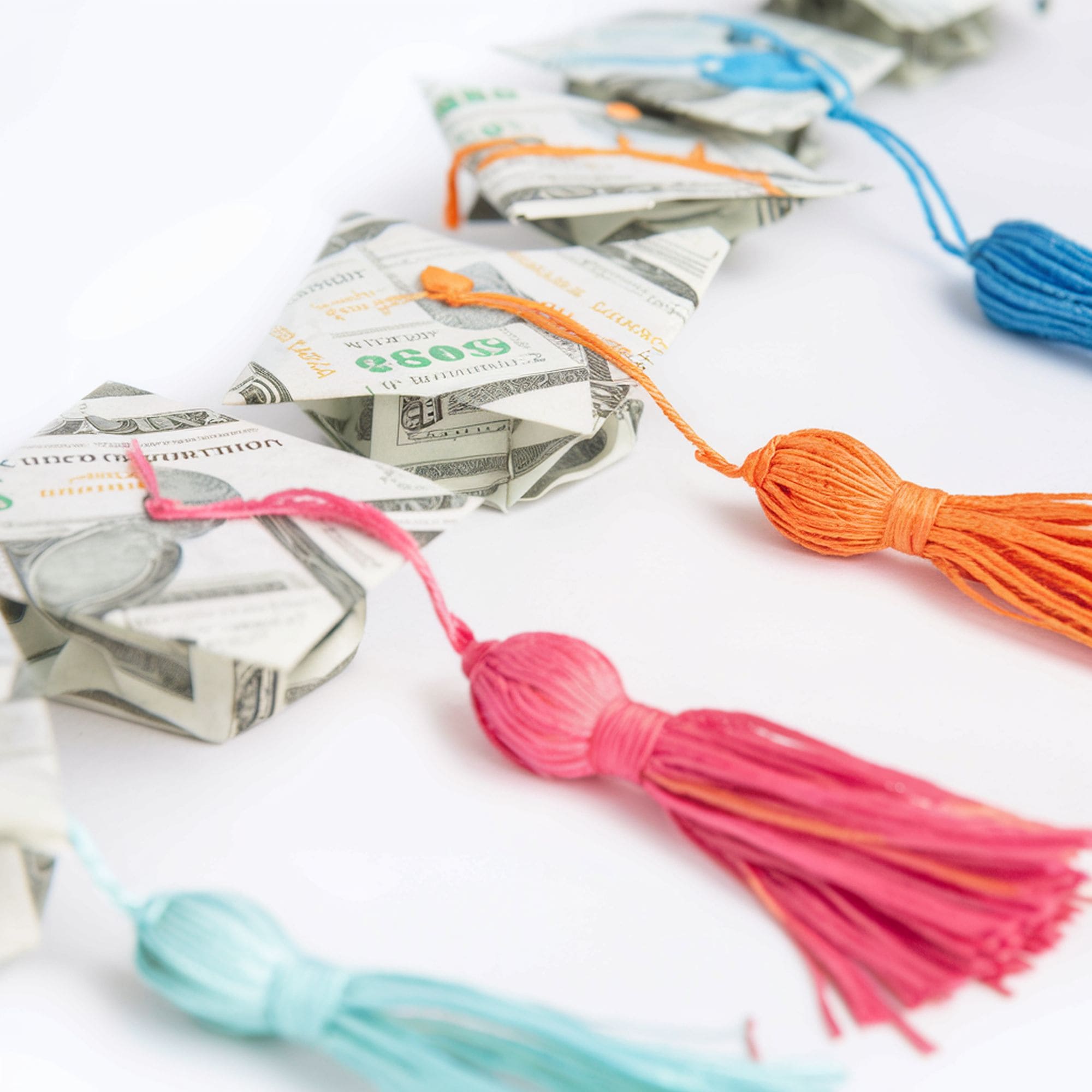 Origami Money Graduation Caps