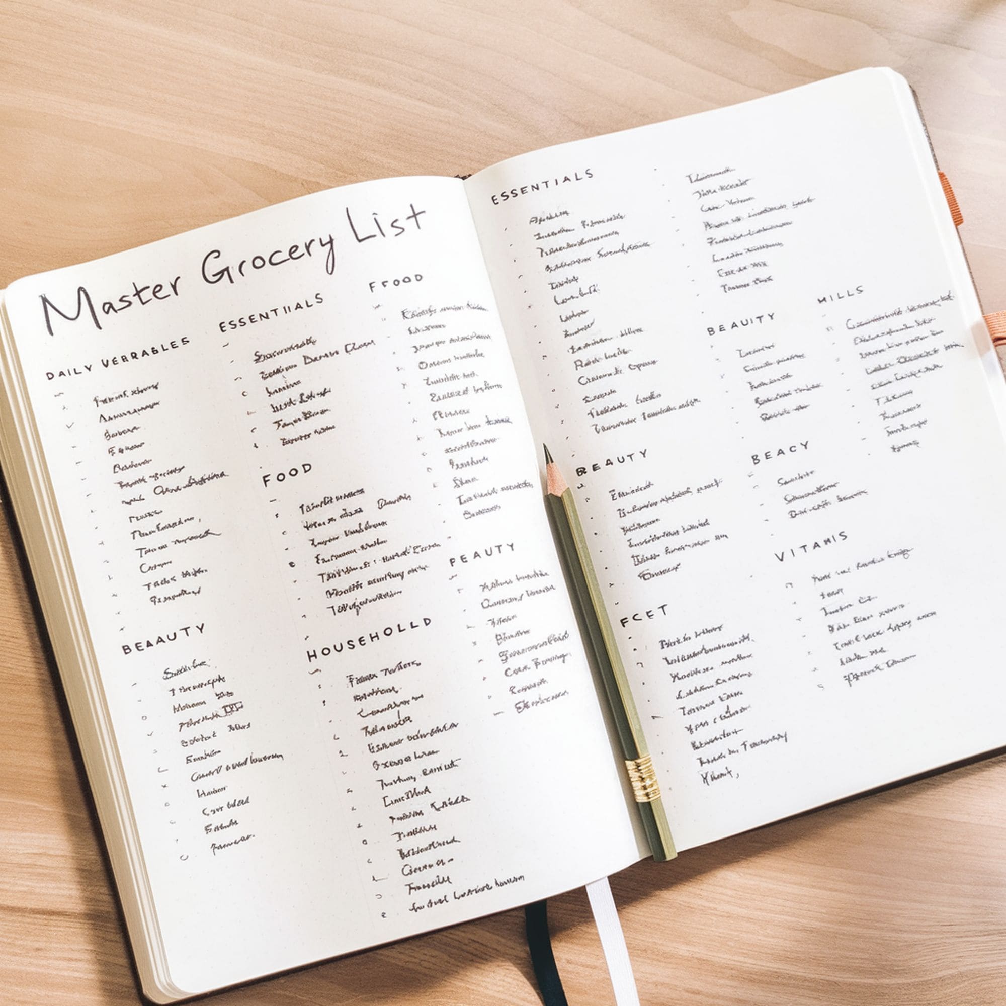 Grocery List Bullet Journal