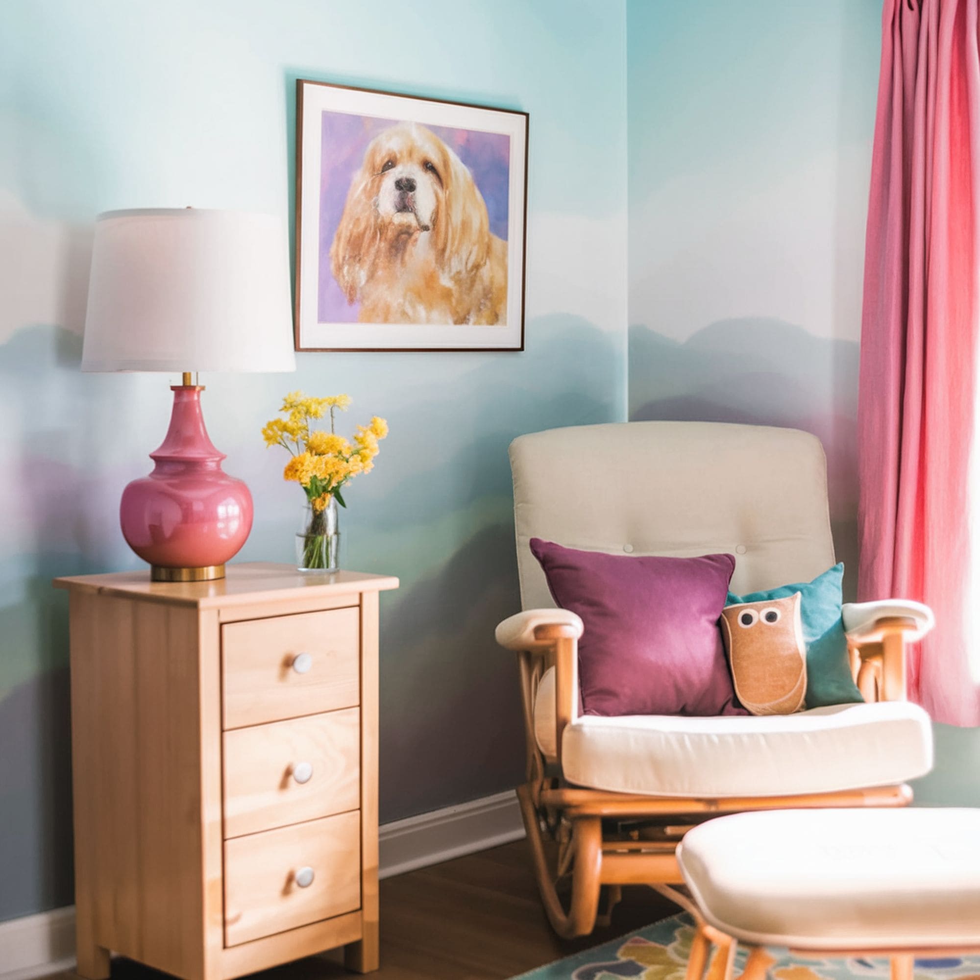 Nursery With Ombre Wall