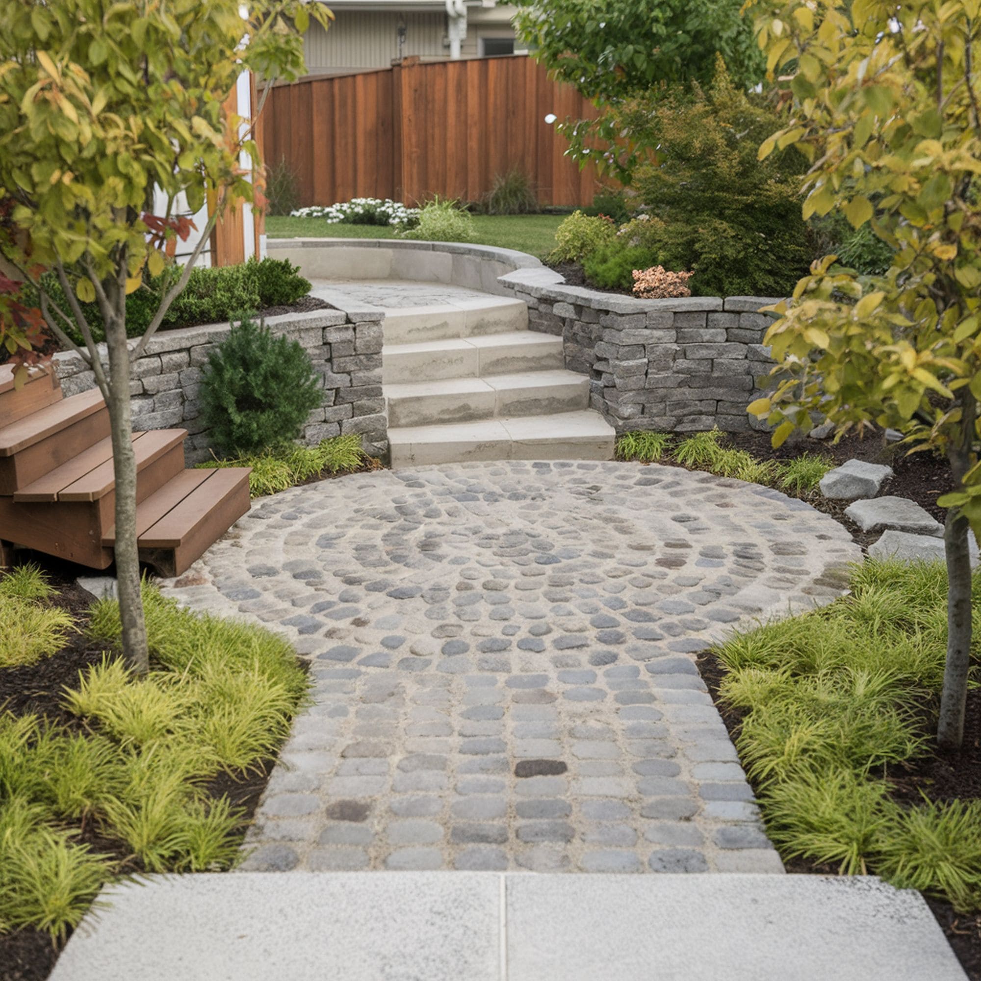 Circular Zen Style Patio Paver Design