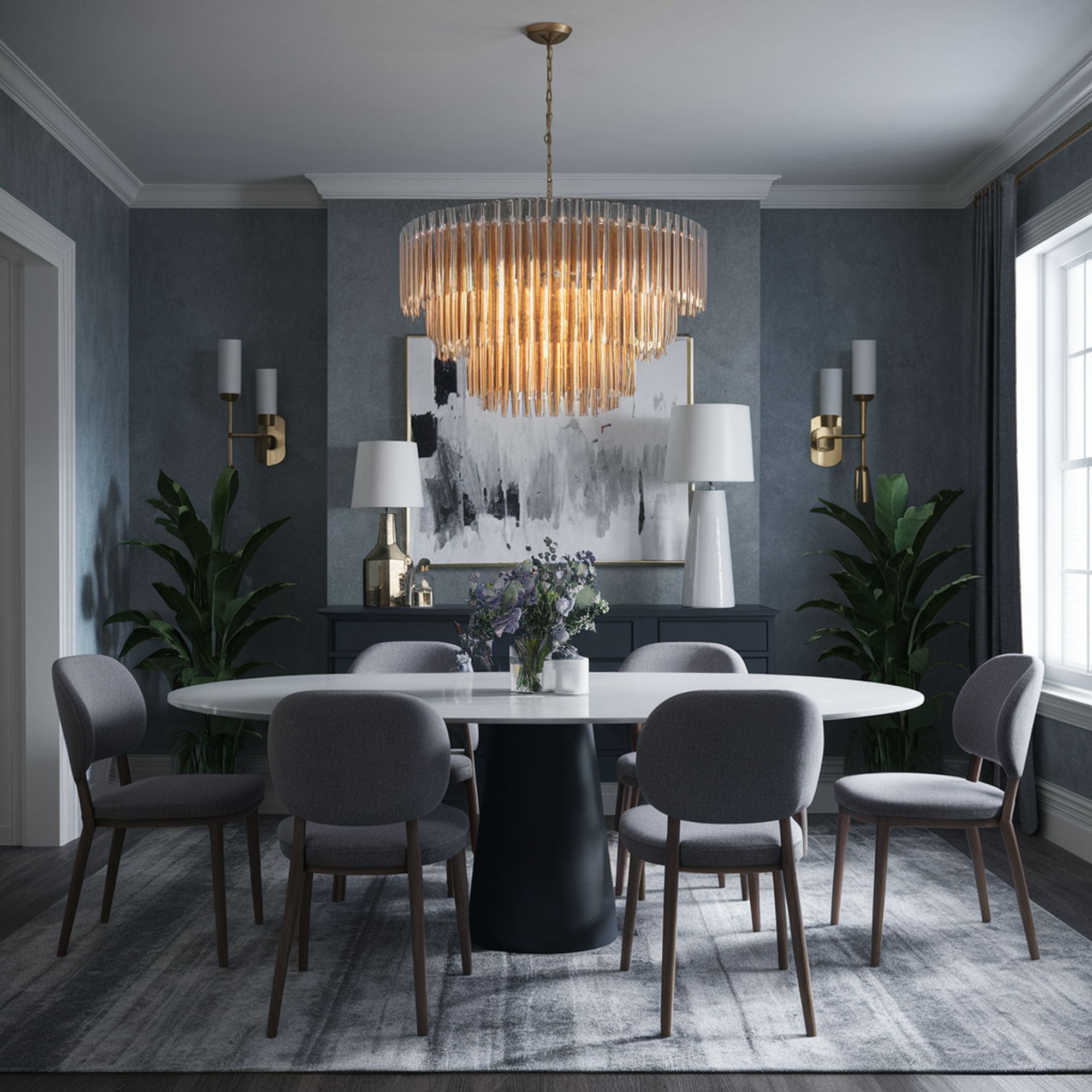 Elegant Gray Dining Room