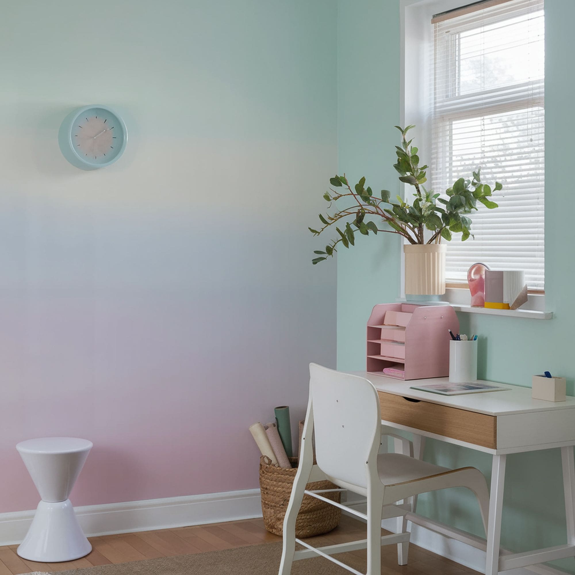 Ombre Gradient Wall With Pink and Blue Colors