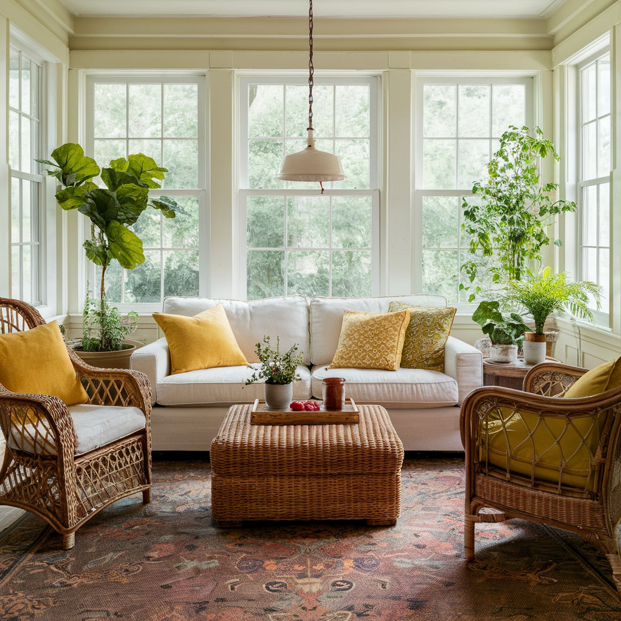 Sunroom With Rattan Chairs