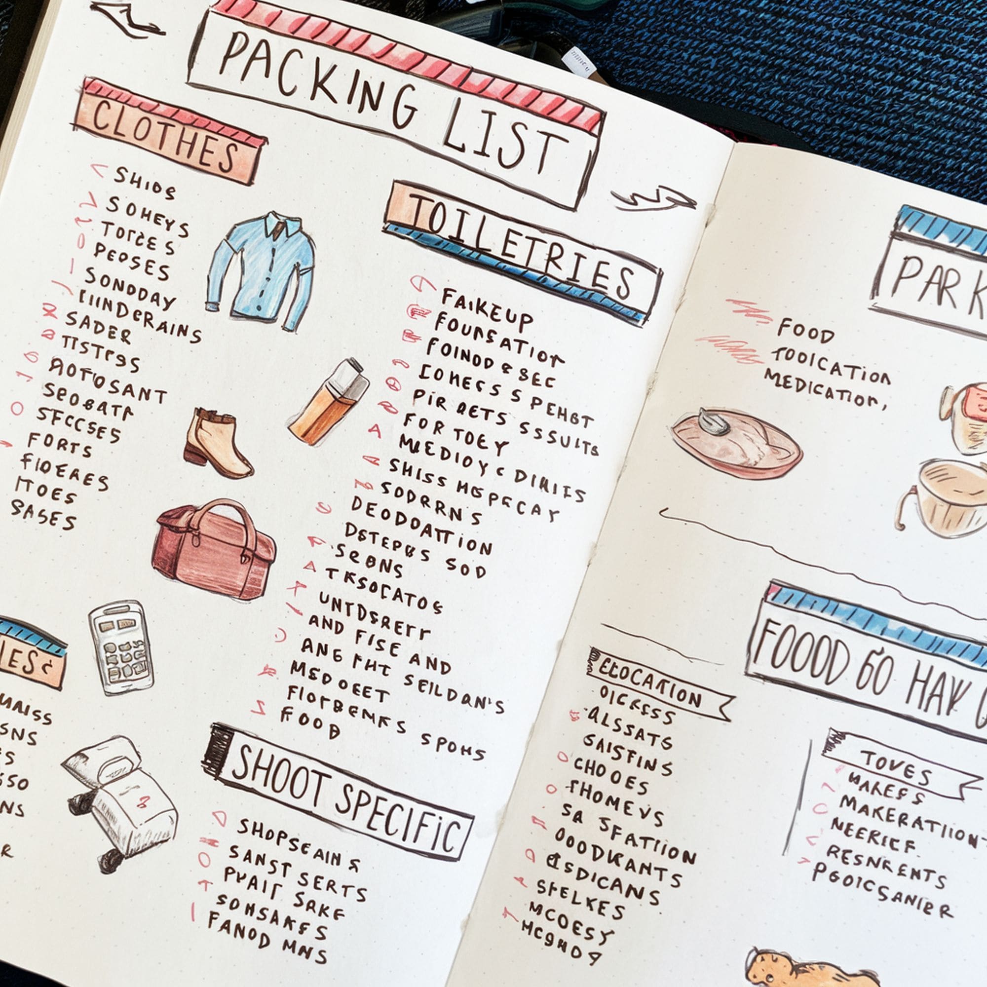 Packing List Bullet Journal