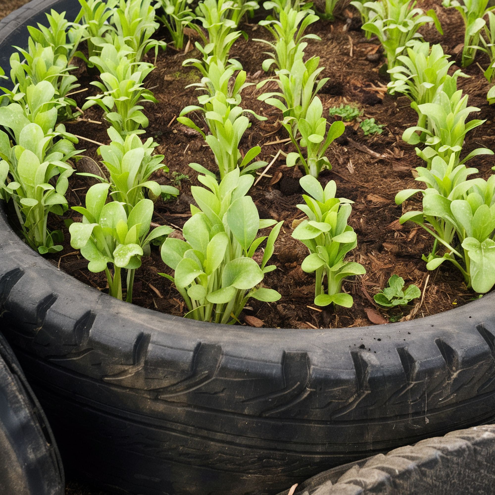 Used Tire Raised Bed