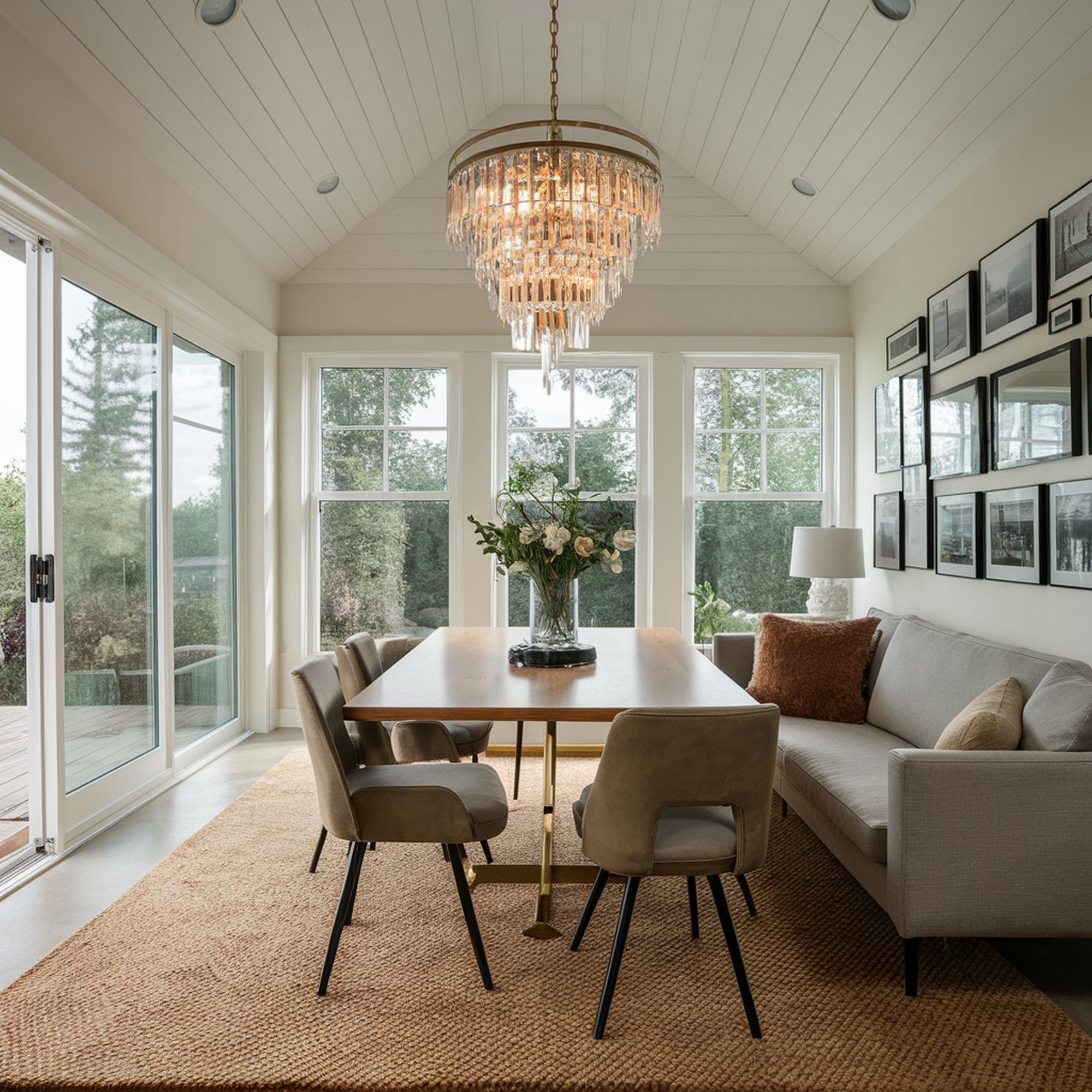 Sunroom With Chandelier