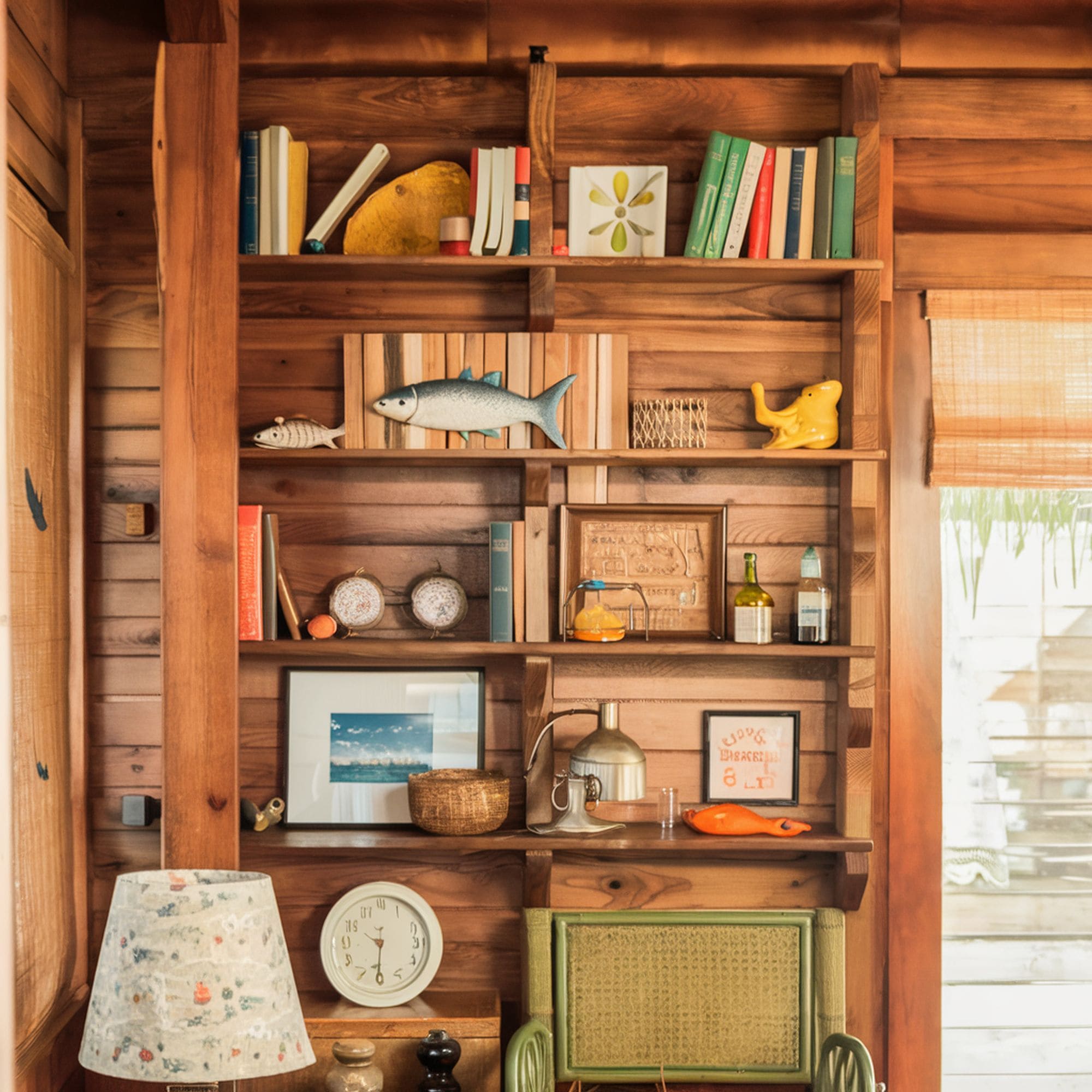 Beach Inspired Living Room Shelf Decorations