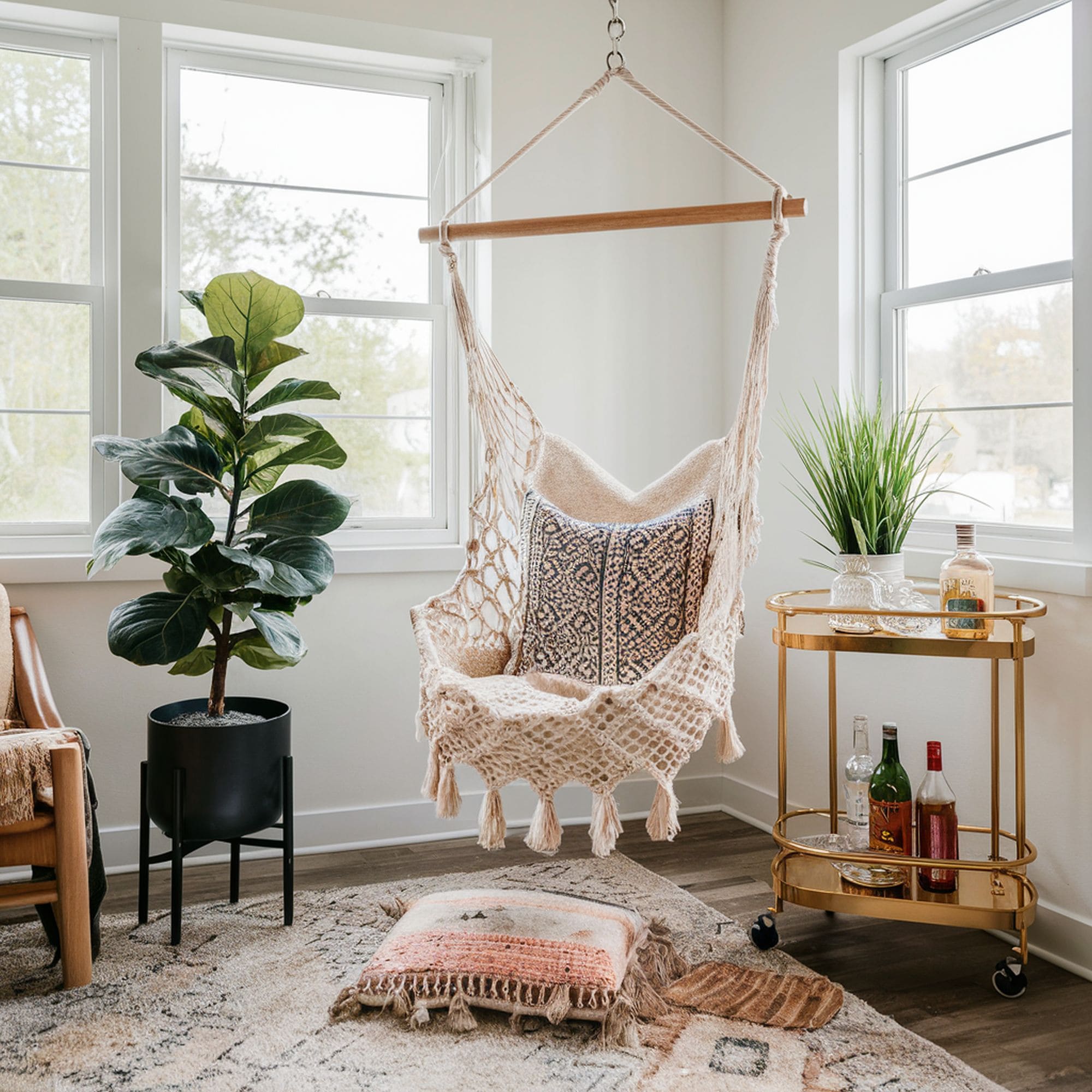 Sunroom With Hammock Chair