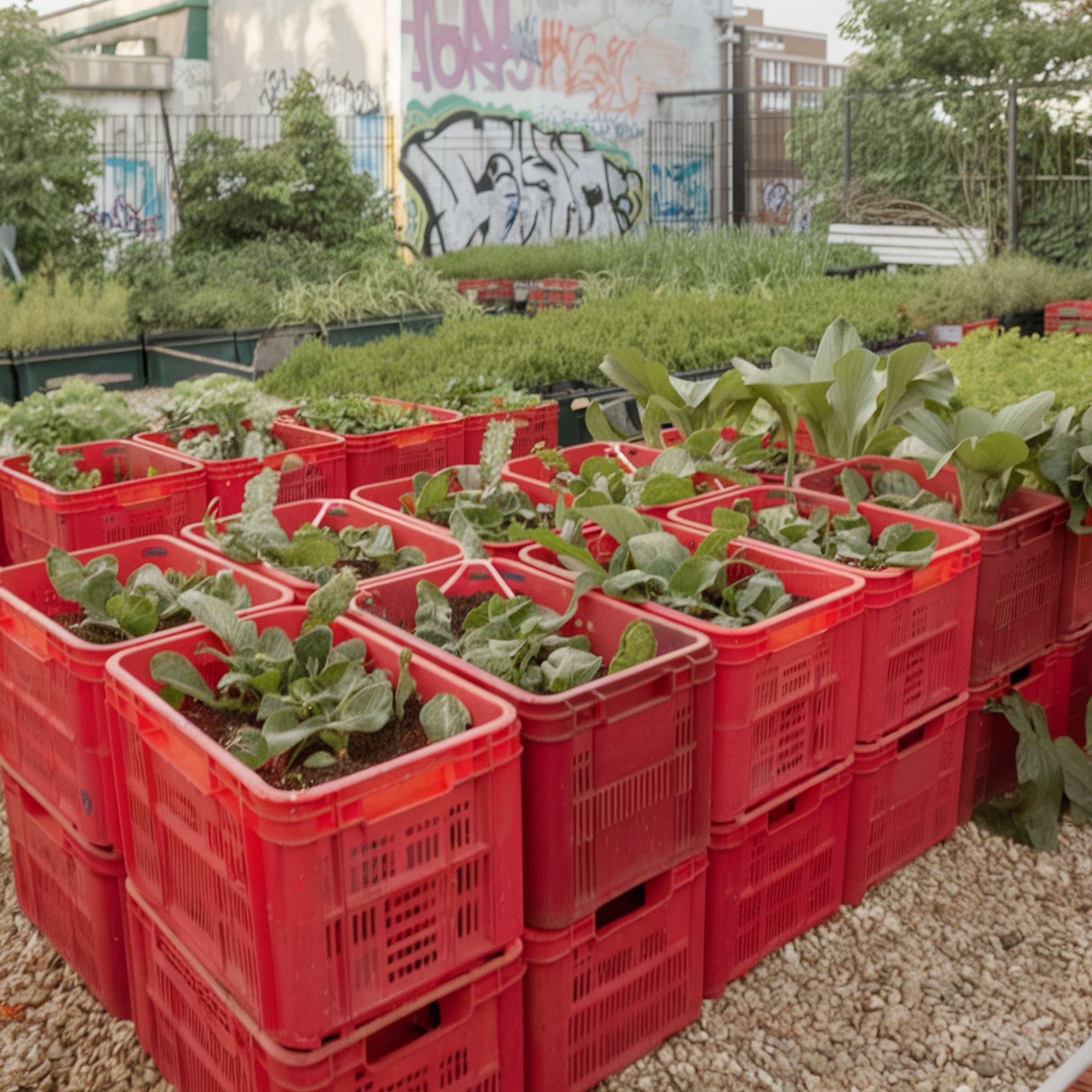 Milk Crate Raised Beds
