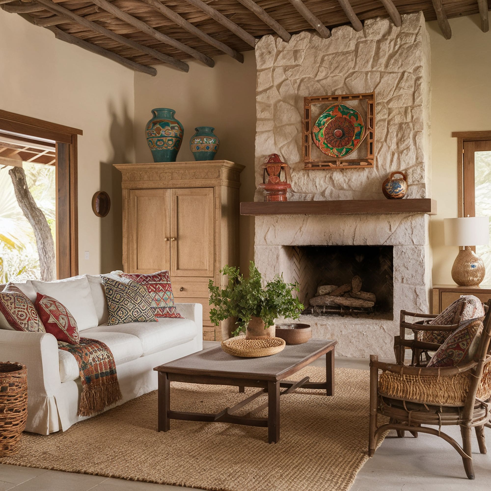 Beach Inspired Mexican Style Living Room