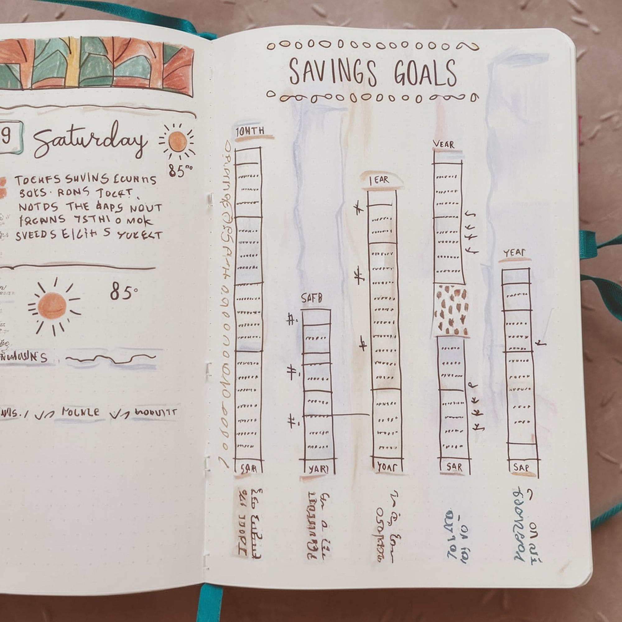 Savings Goals Bullet Journal