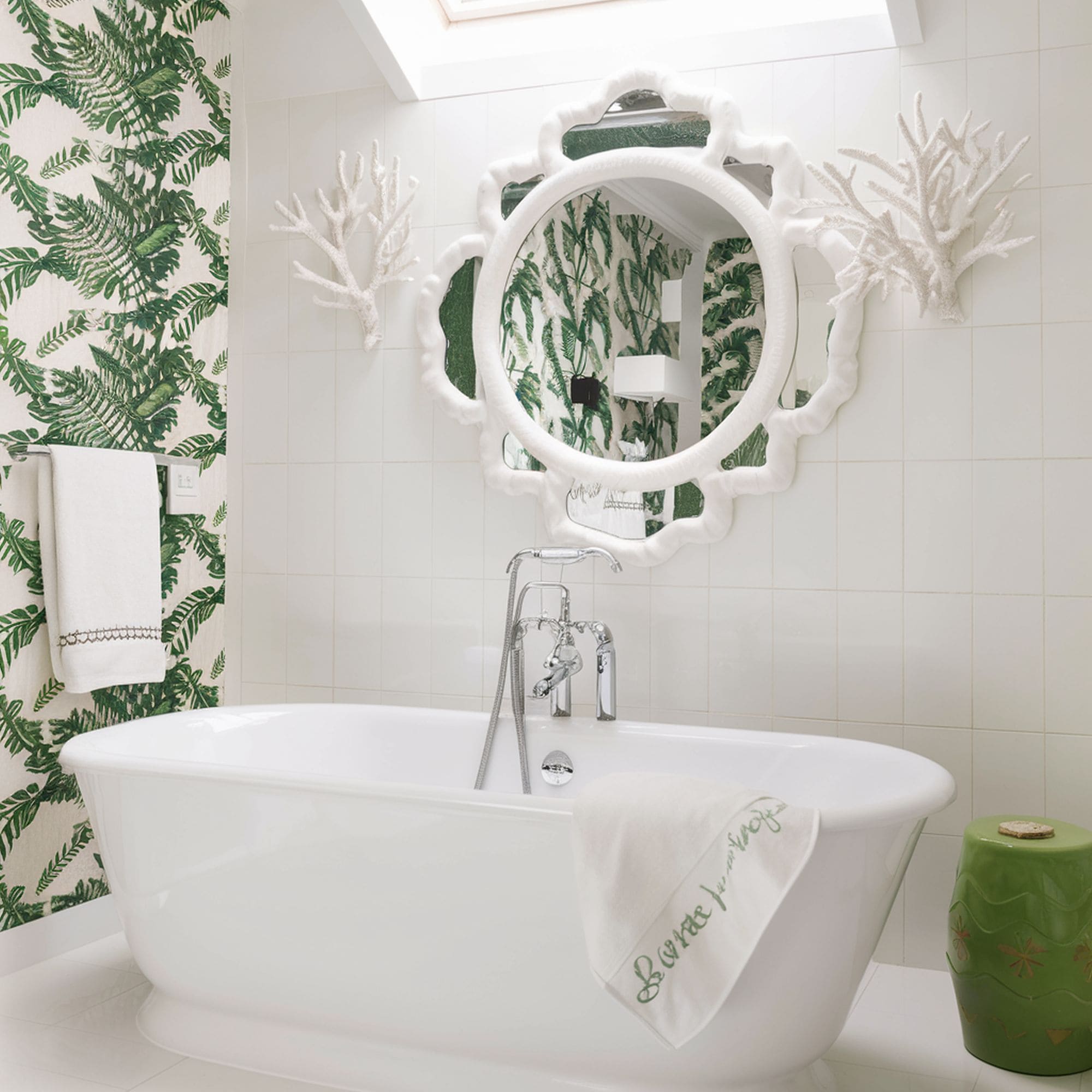 Beach Inspired Bathroom With Bleached Coral Decorations