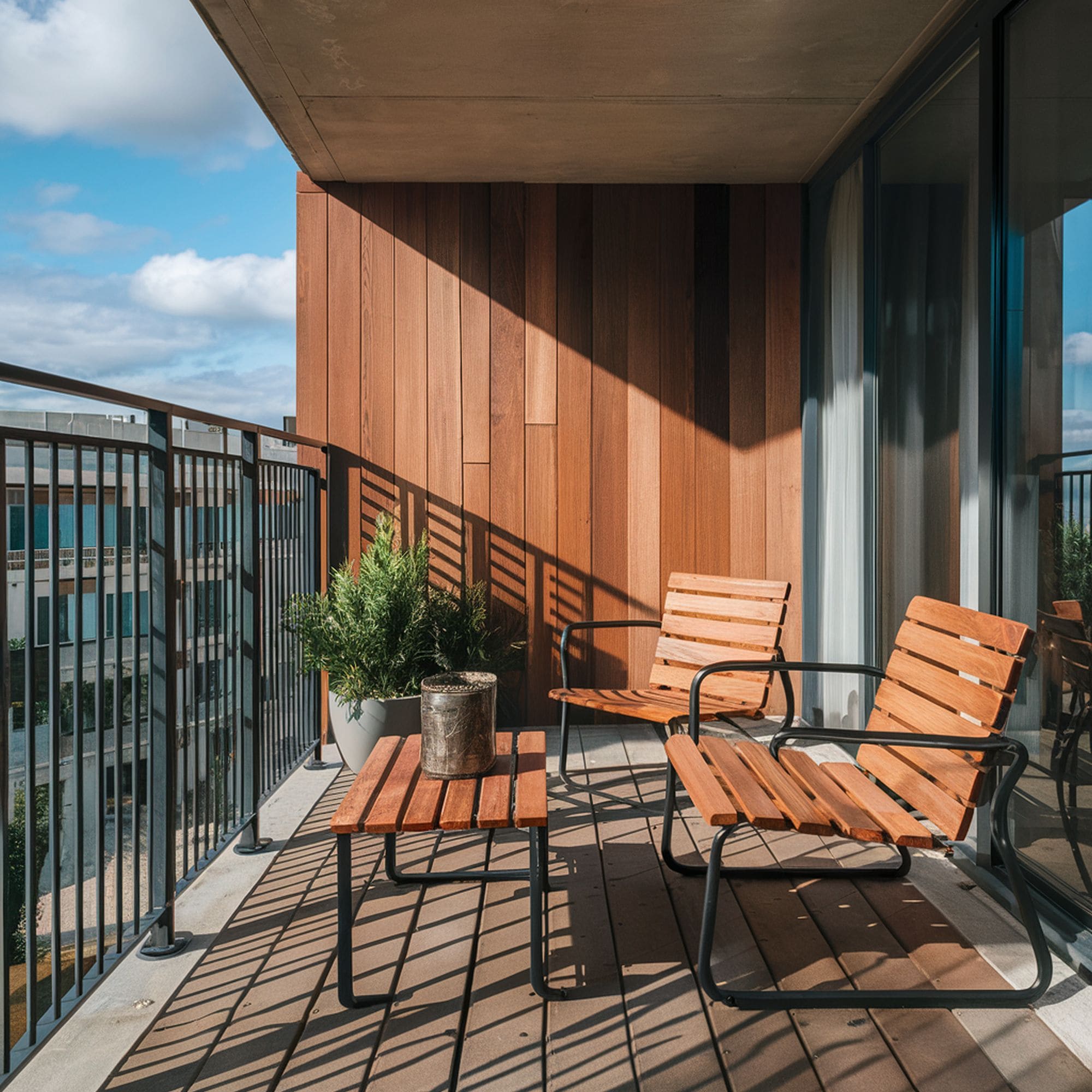 Apartment Balcony With Small Chair Set