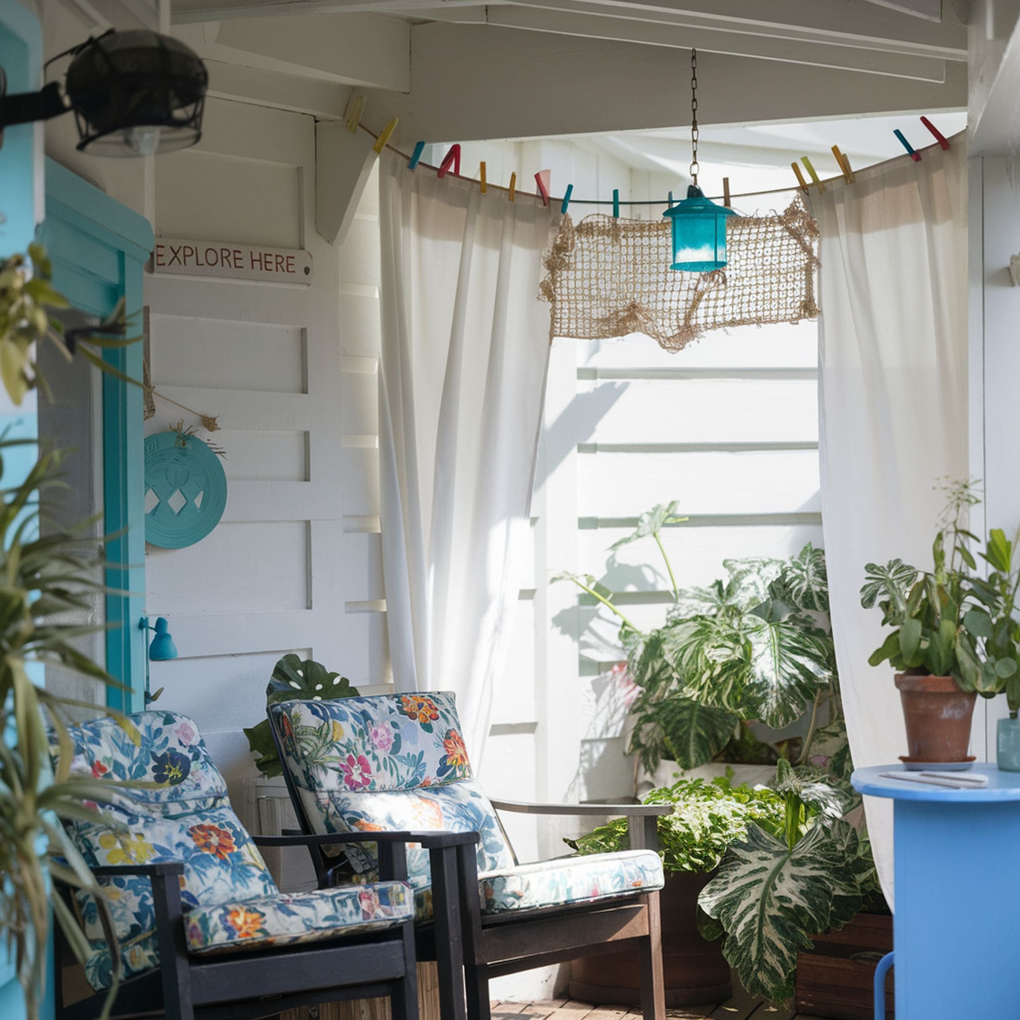 Clothespin Hanging Curtain