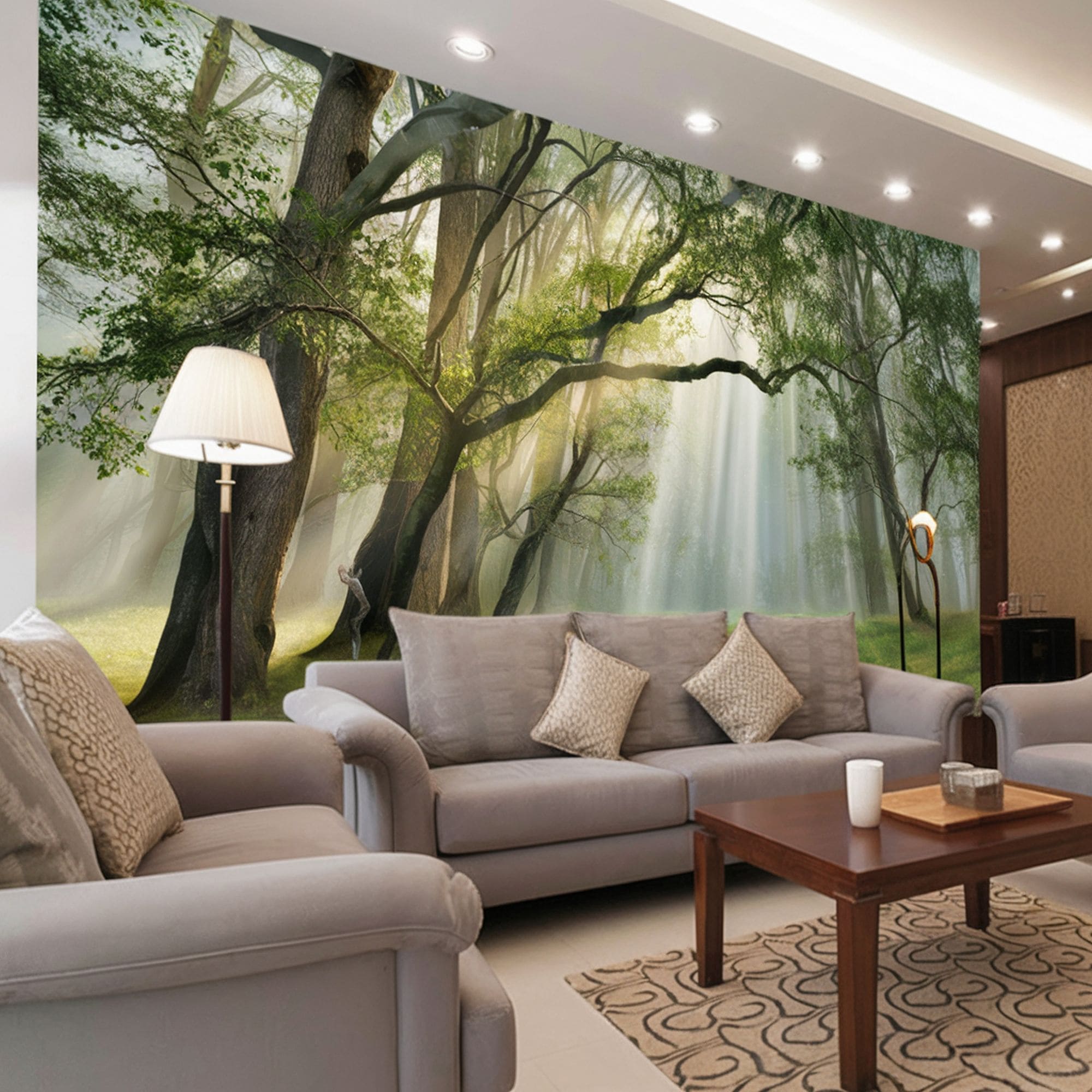 Realistic Forest Optical Illusion Wallpaper