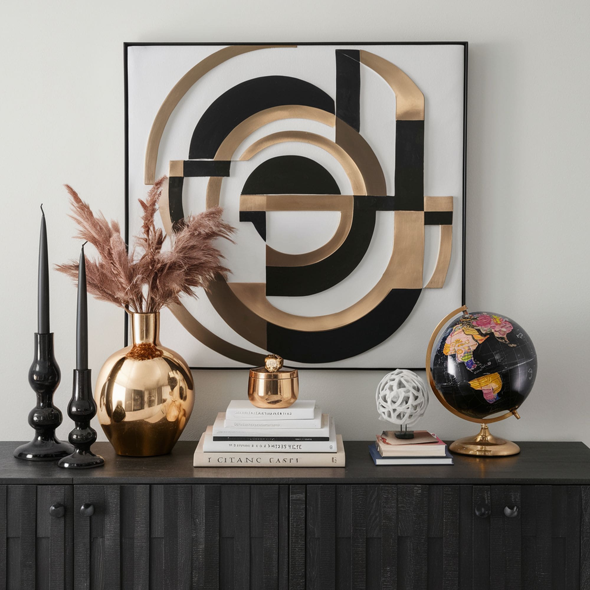 Elegant Console Table with Books