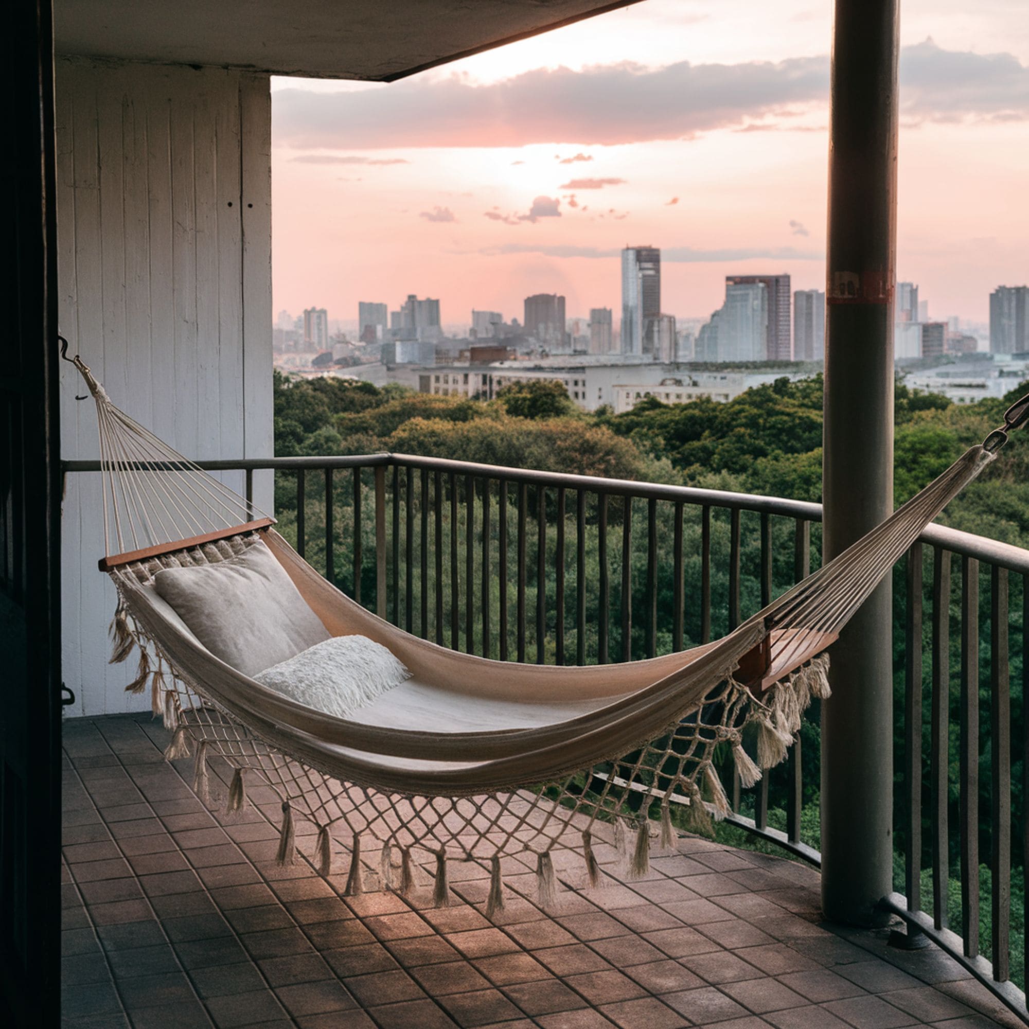 Apartment Balcony With Hammock