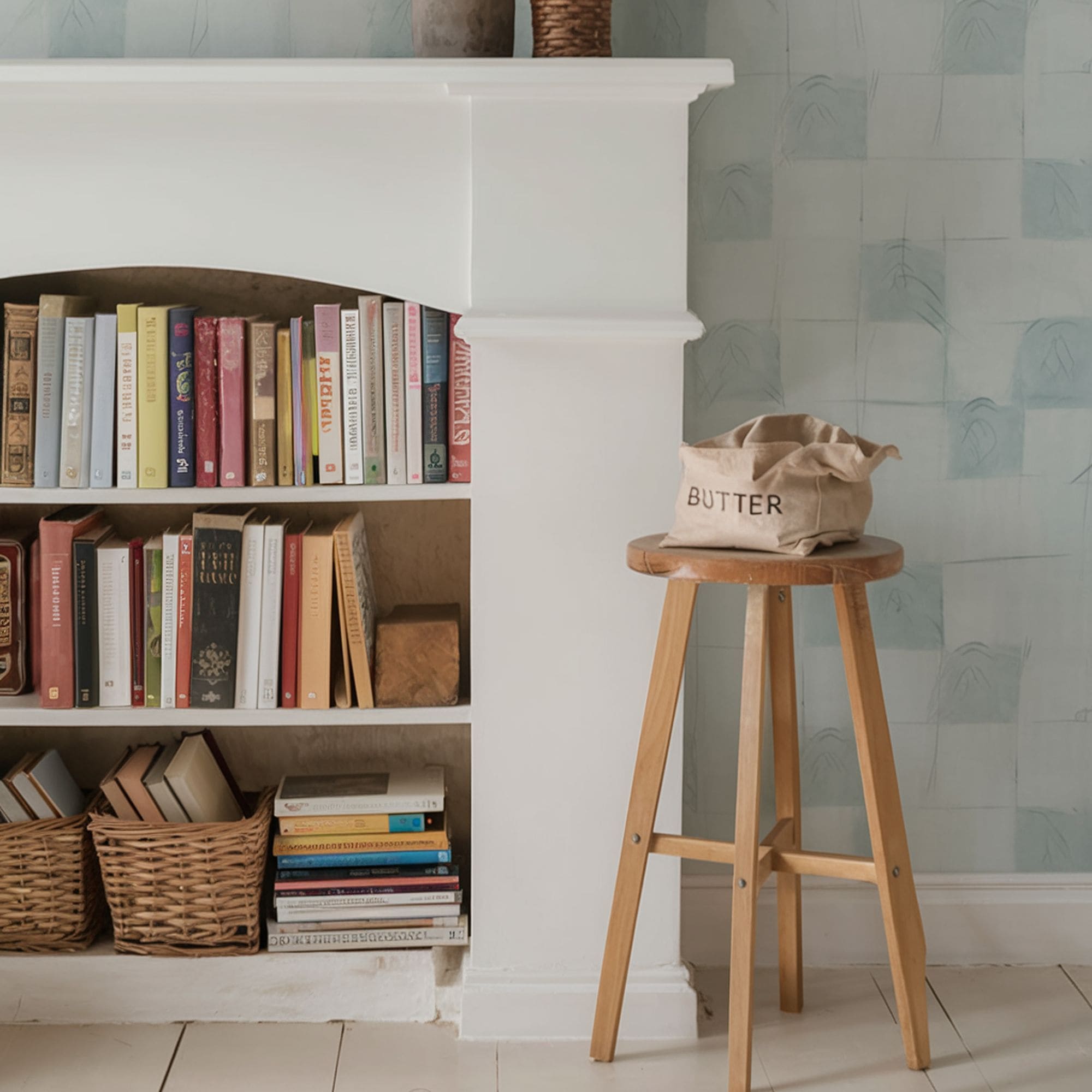Fireplace Decorated With Books