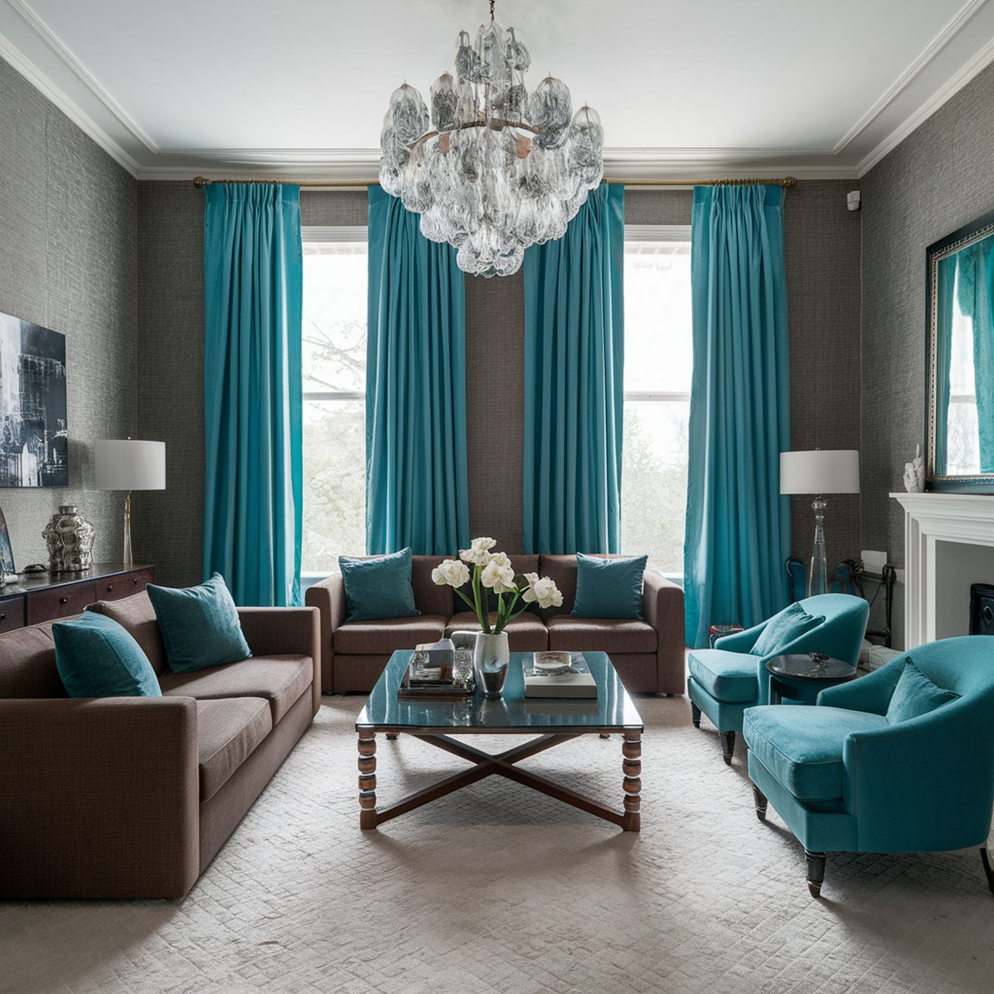 Turquoise Accent Curtains