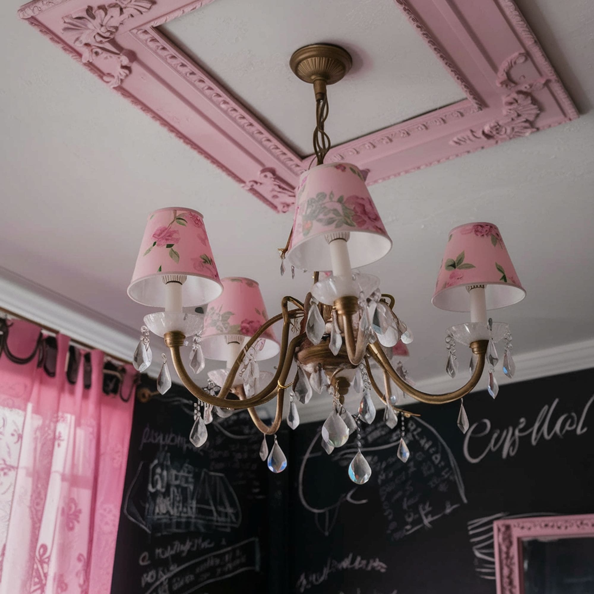 Pink Empty Frame on the Ceiling