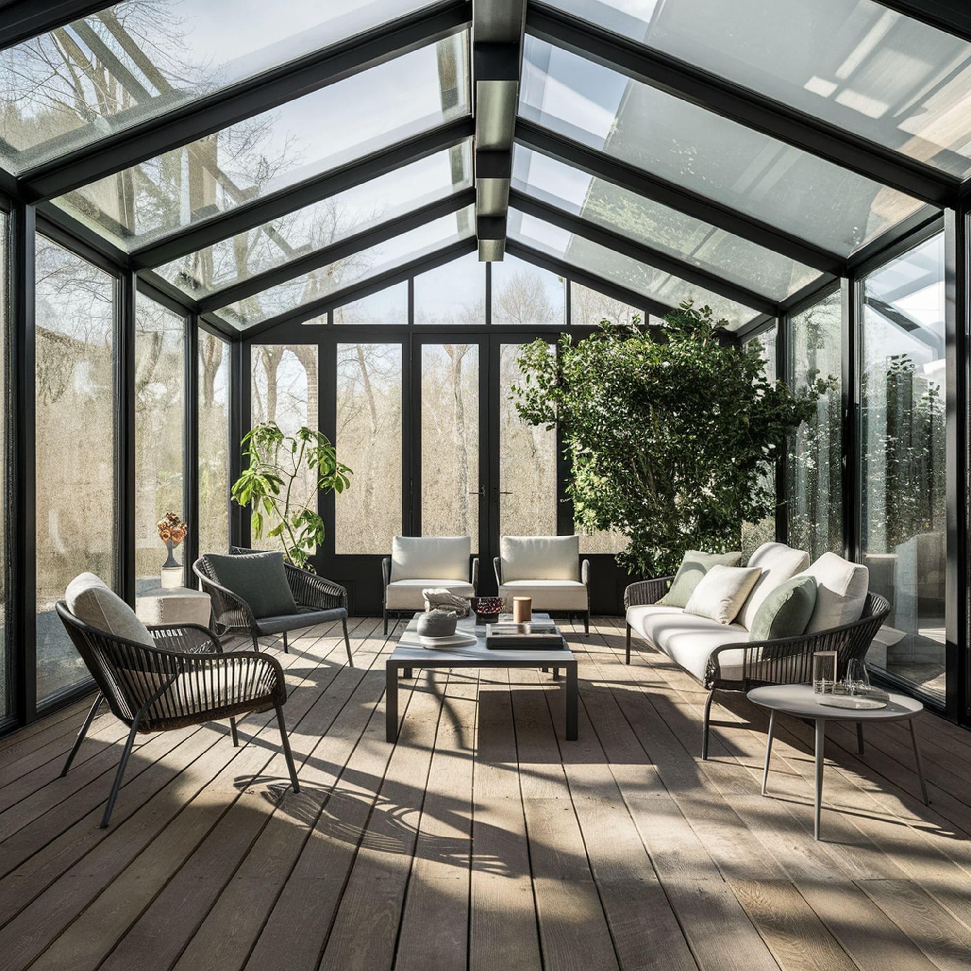 Large Sunroom With Glass Roof
