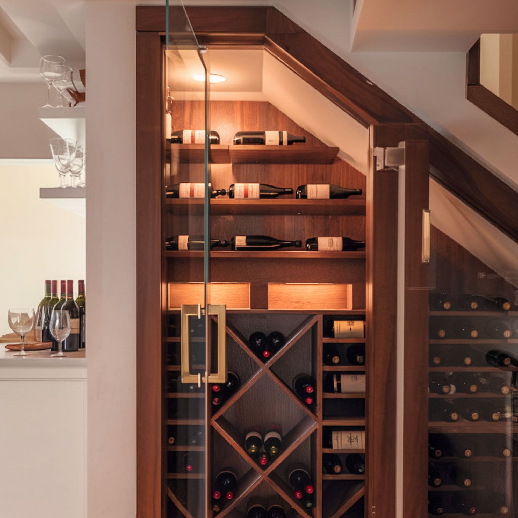 Wine Cellar Storage Under the Staircase