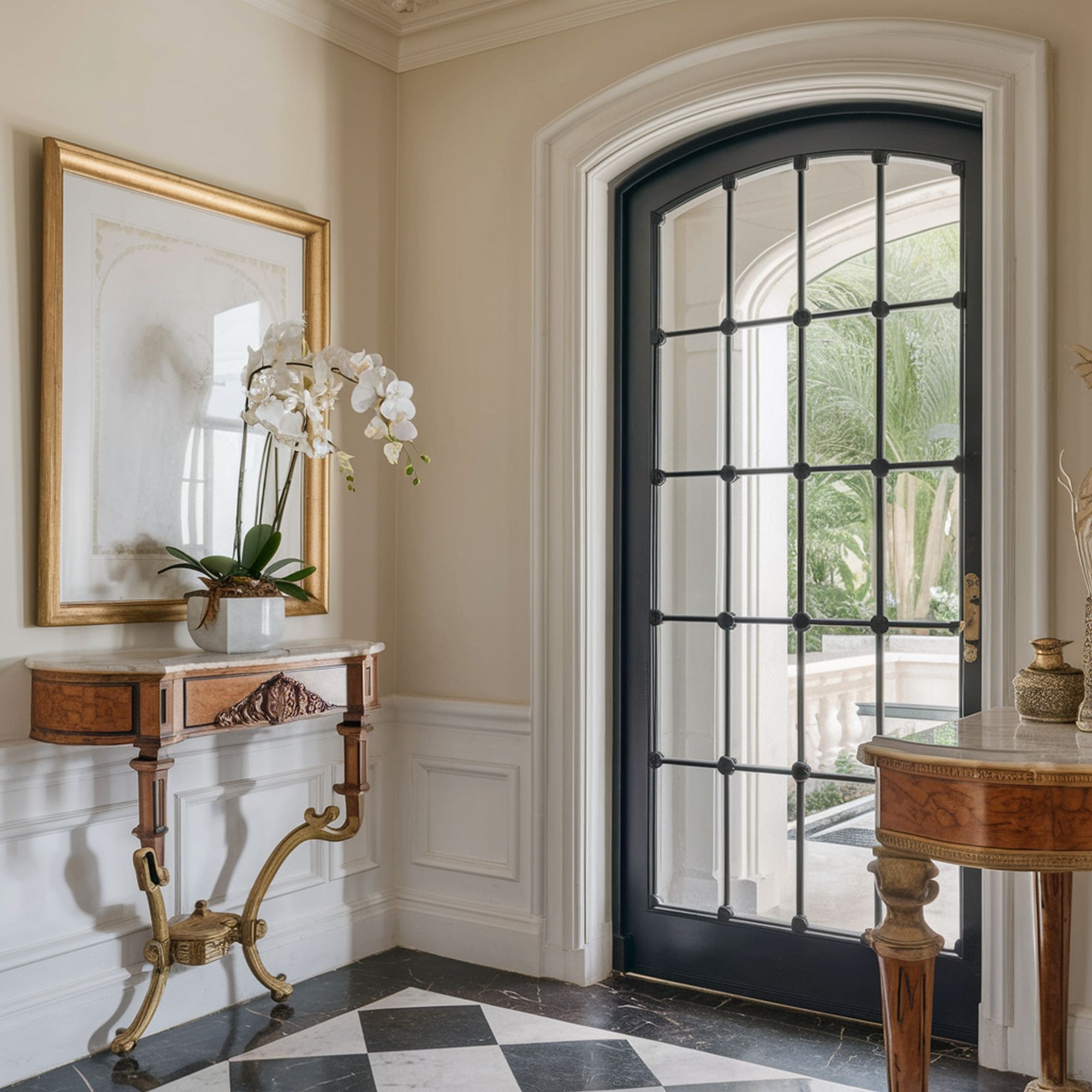 Foyer With Black Door