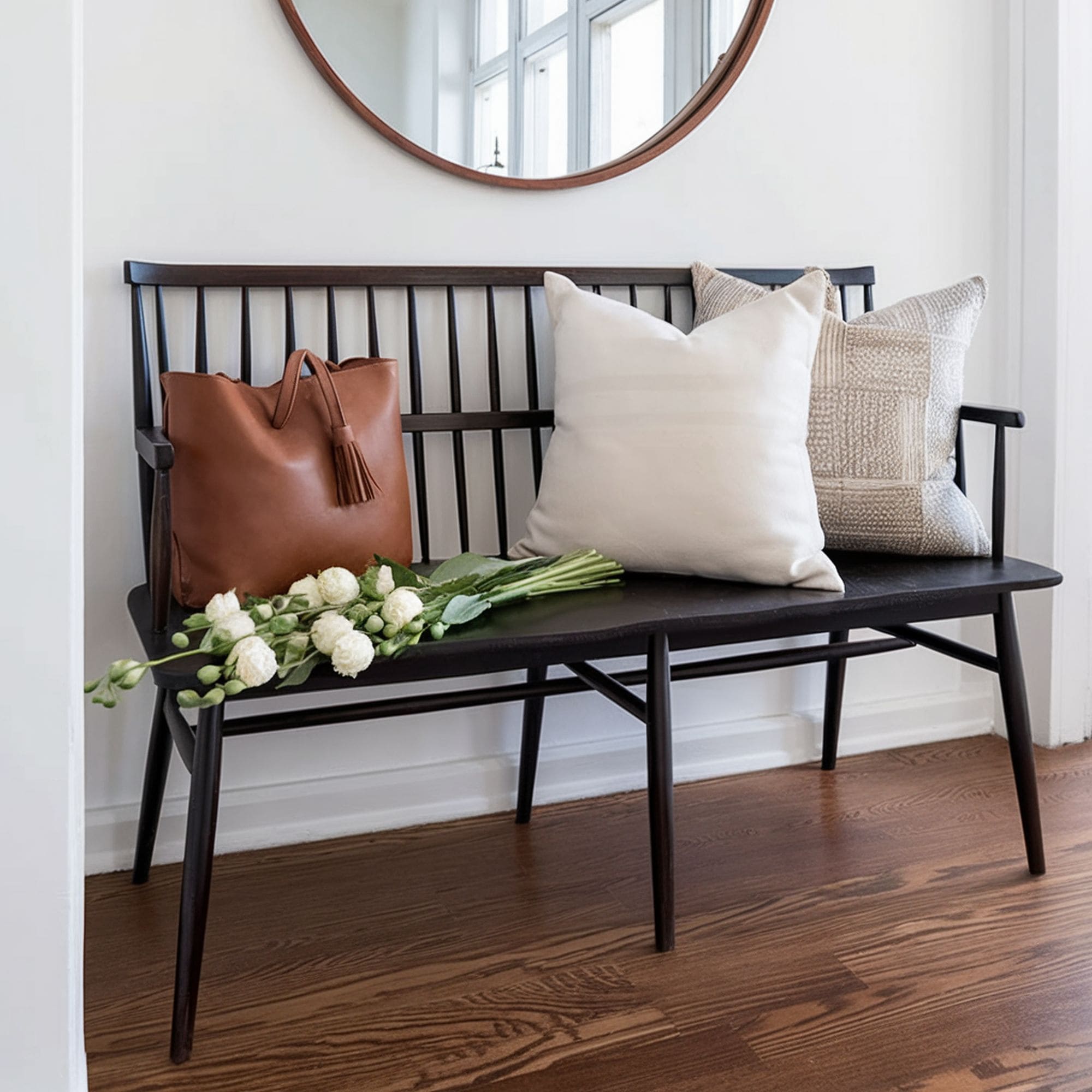 Foyer With Black Bench