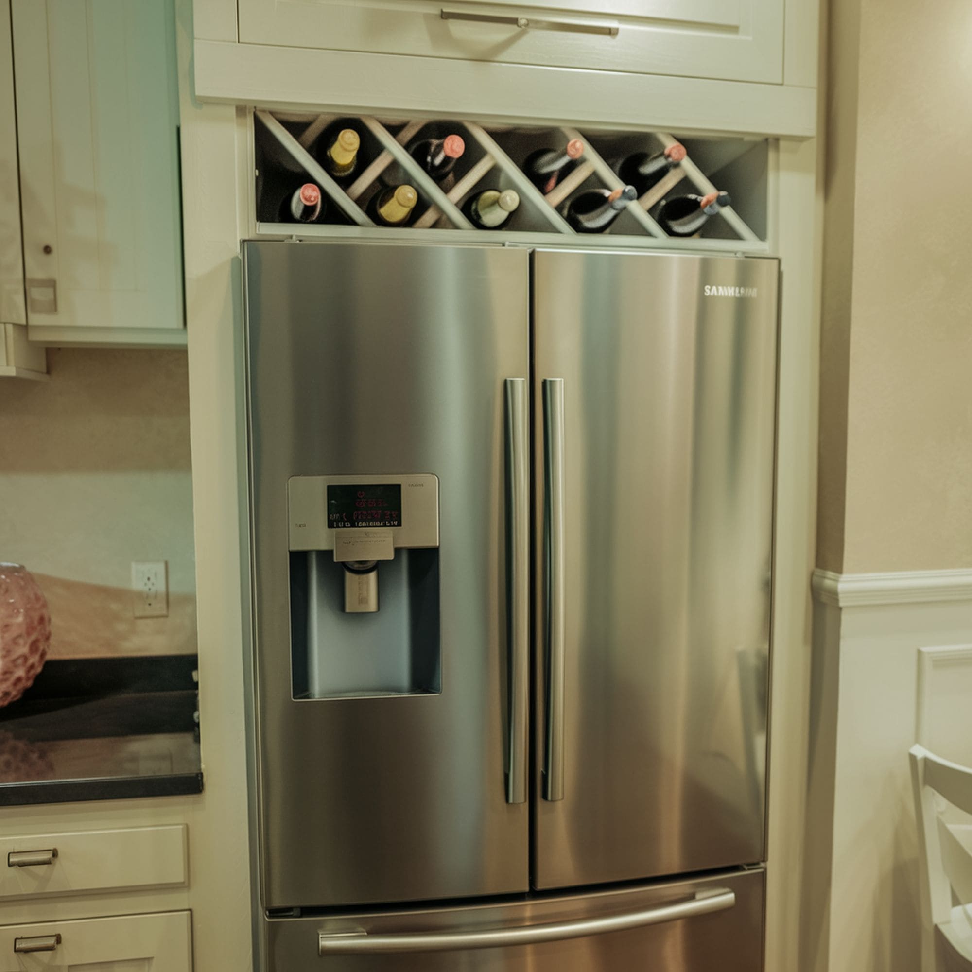 Wine Cellar Frame Around the Fridge