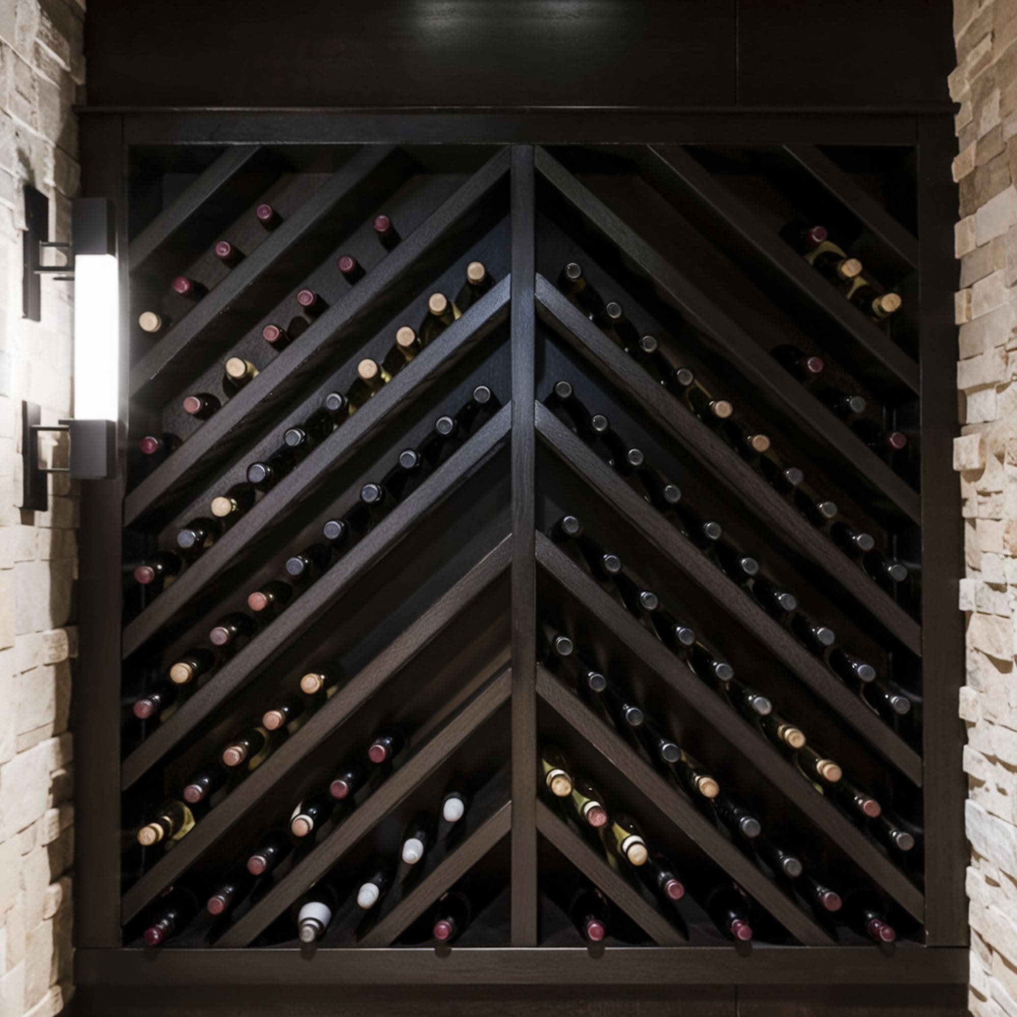 Luxurious Black Wine Cellar