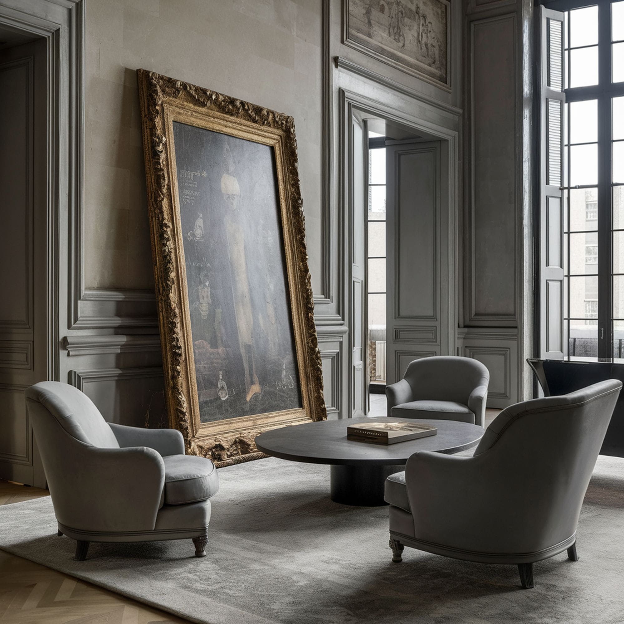 Parisian Style Room With Large Artwork