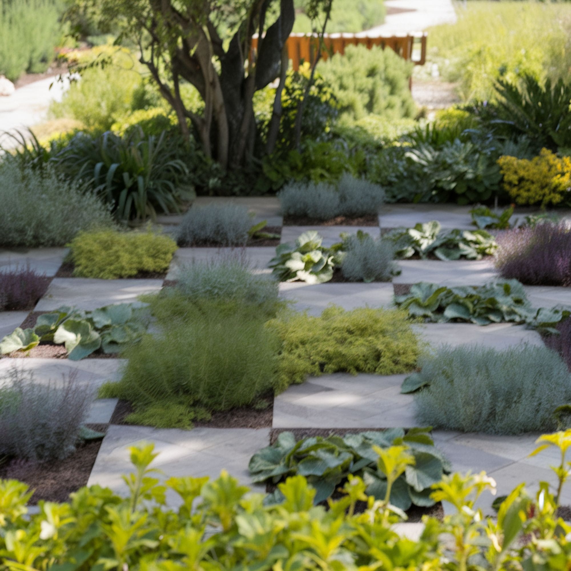 Checkerboard Stepping Stones Pathway