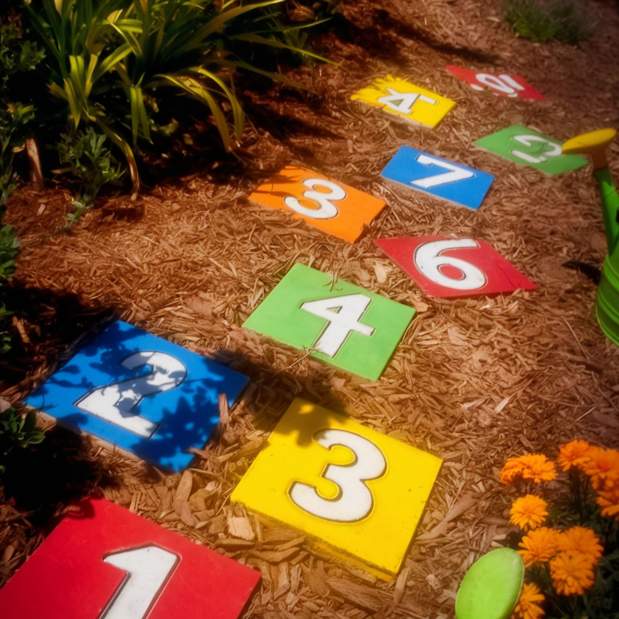 DIY Hopscotch Stepping Stones Pathway