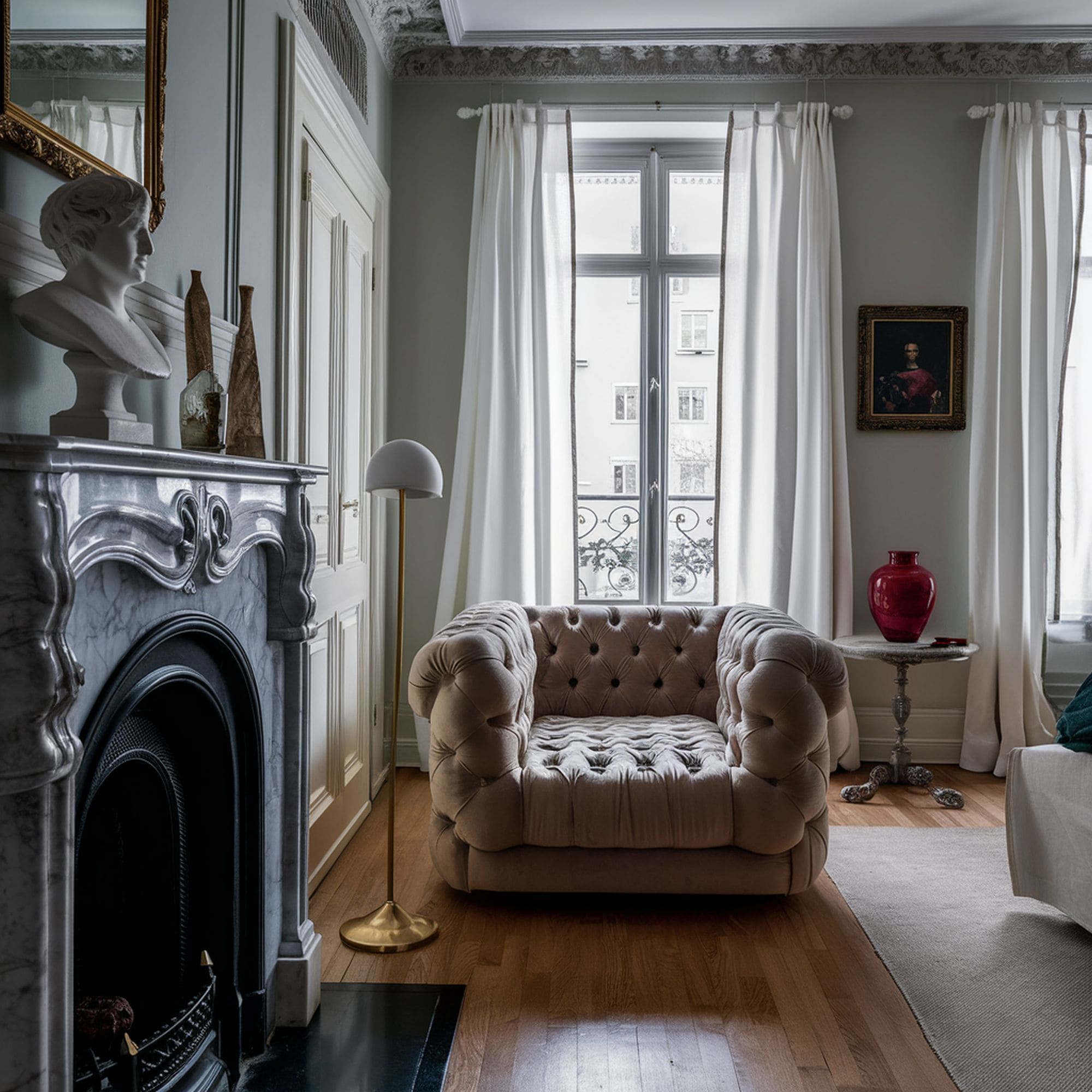 Parisian Style Room With Elegant Furnishings