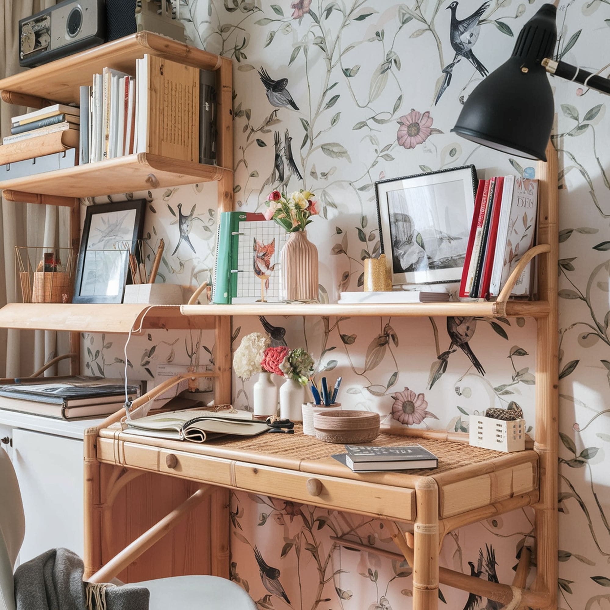 Bamboo Wall Mounted Desk