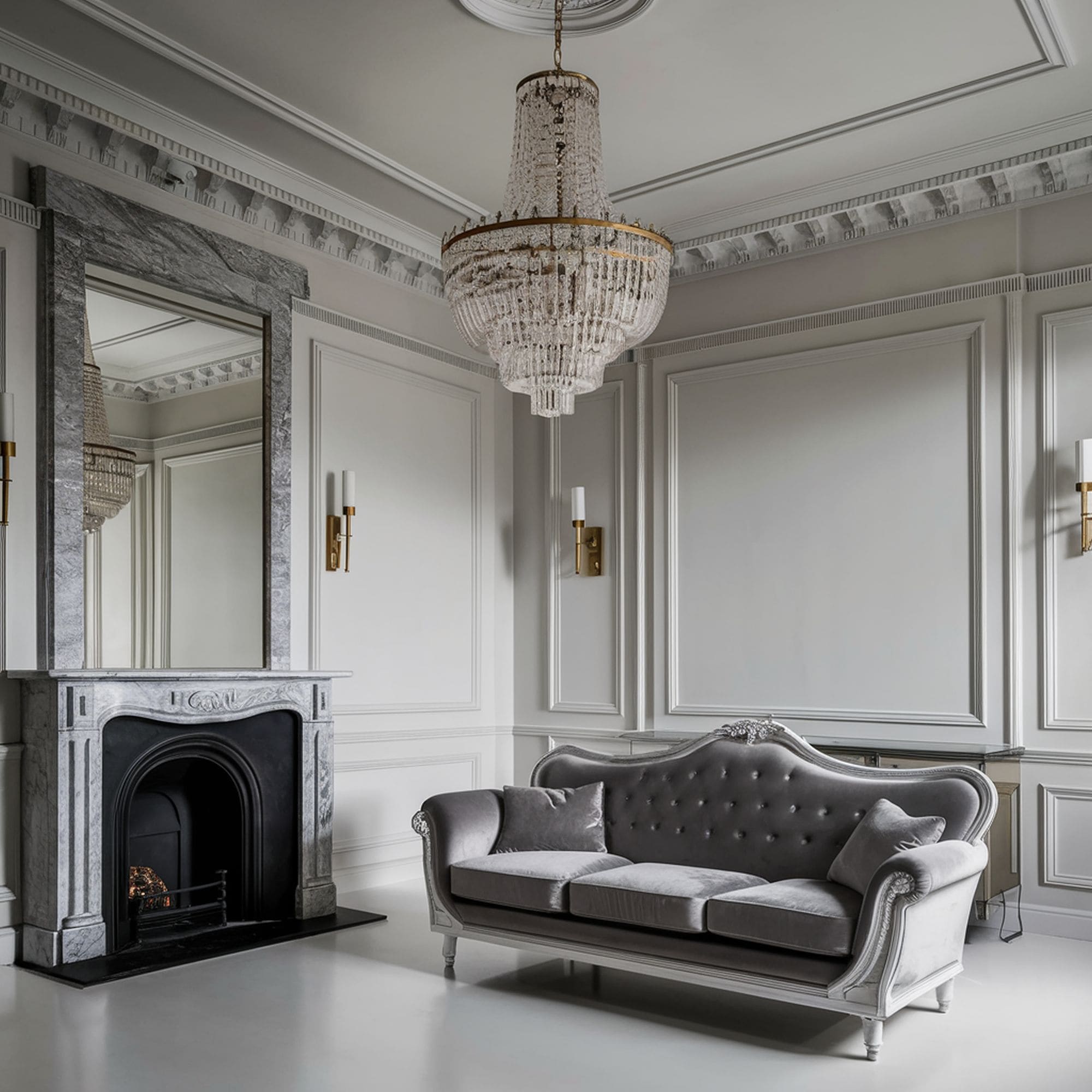 Light Gray Parisian Style Living Room