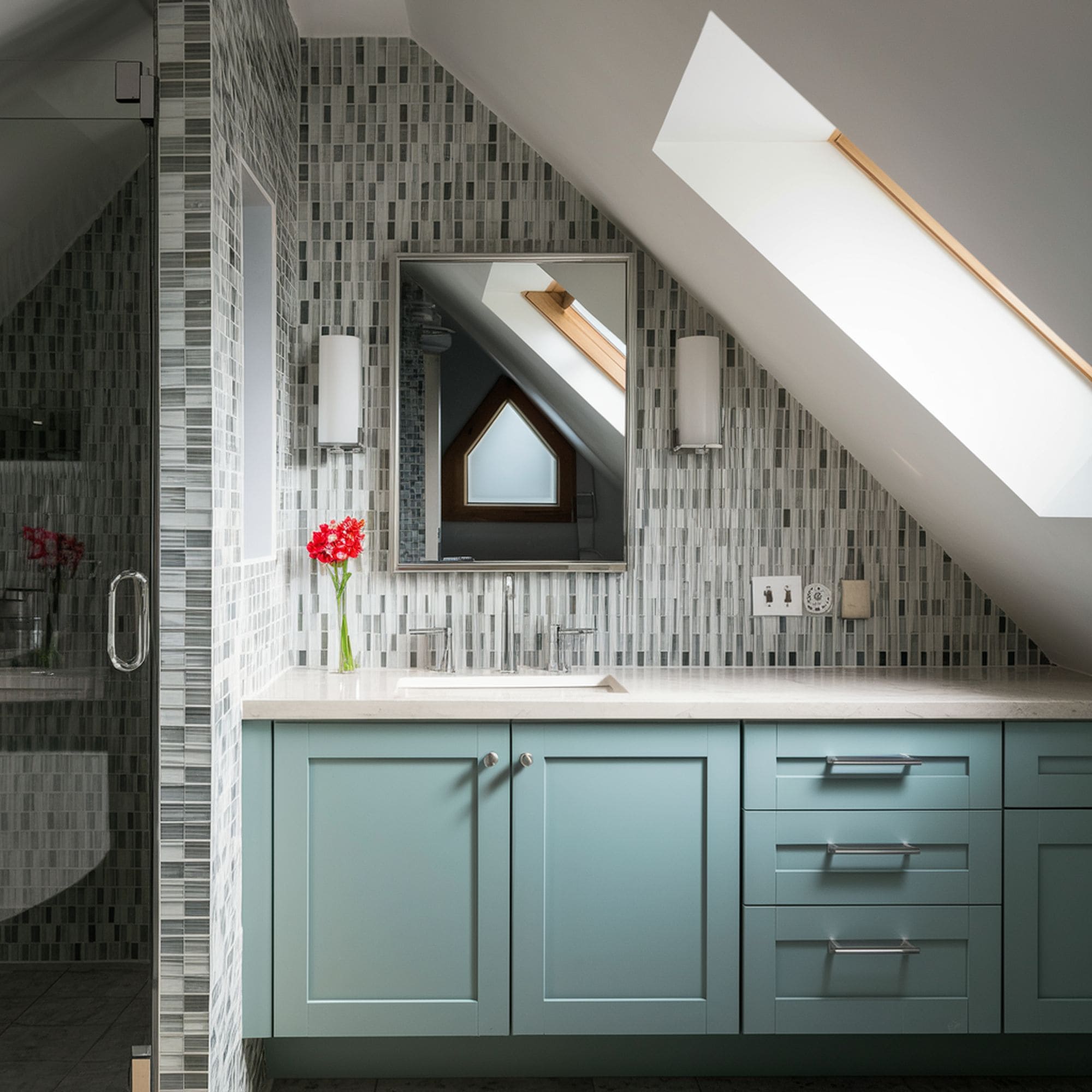 Attic Bathroom With Shower Area