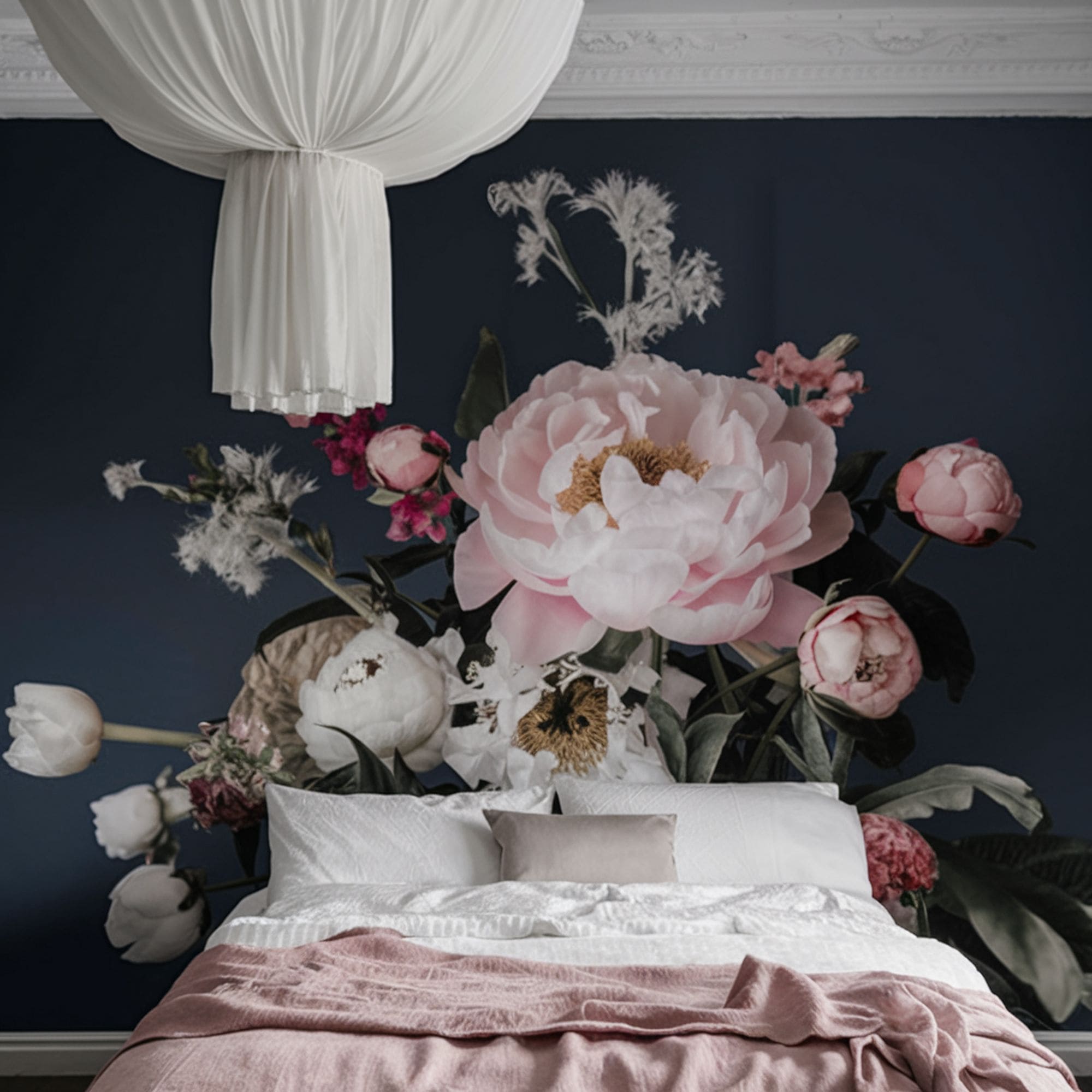 Large Floral Patterned Bedroom Mural
