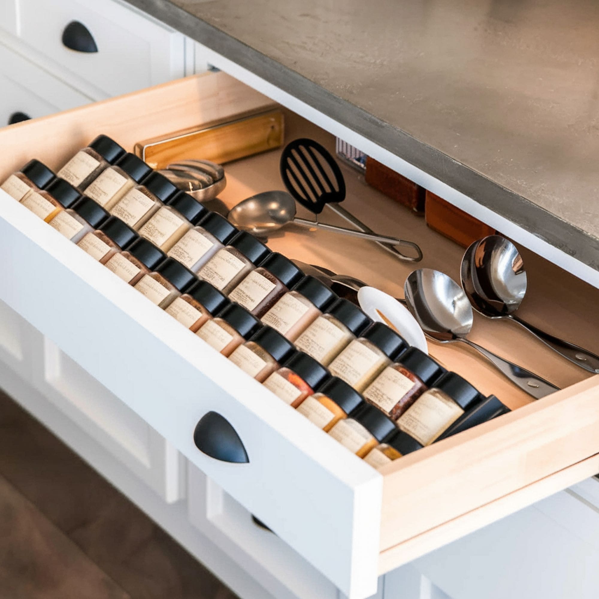 Tension Rods Spice Storage