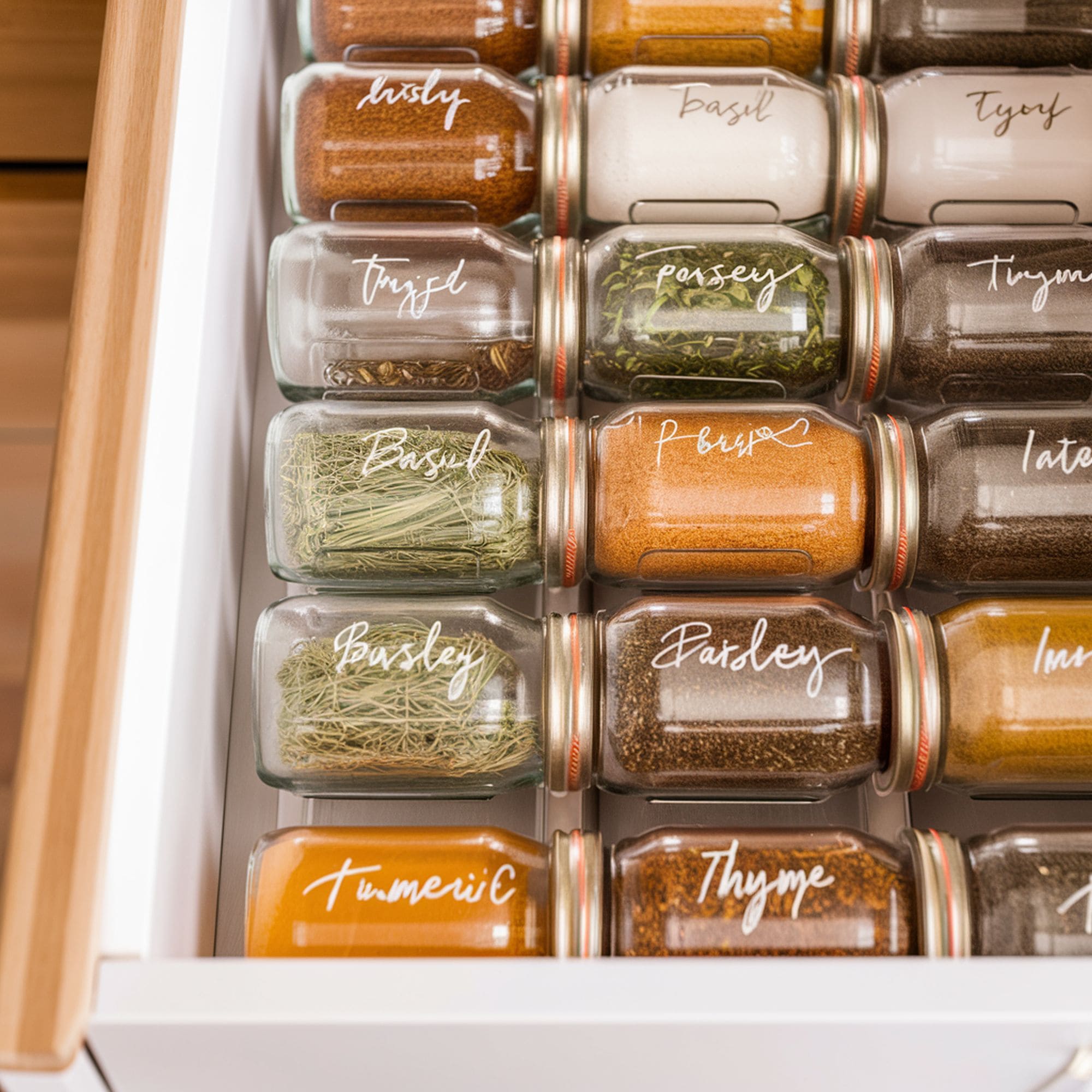 Drawer With Stored Spices
