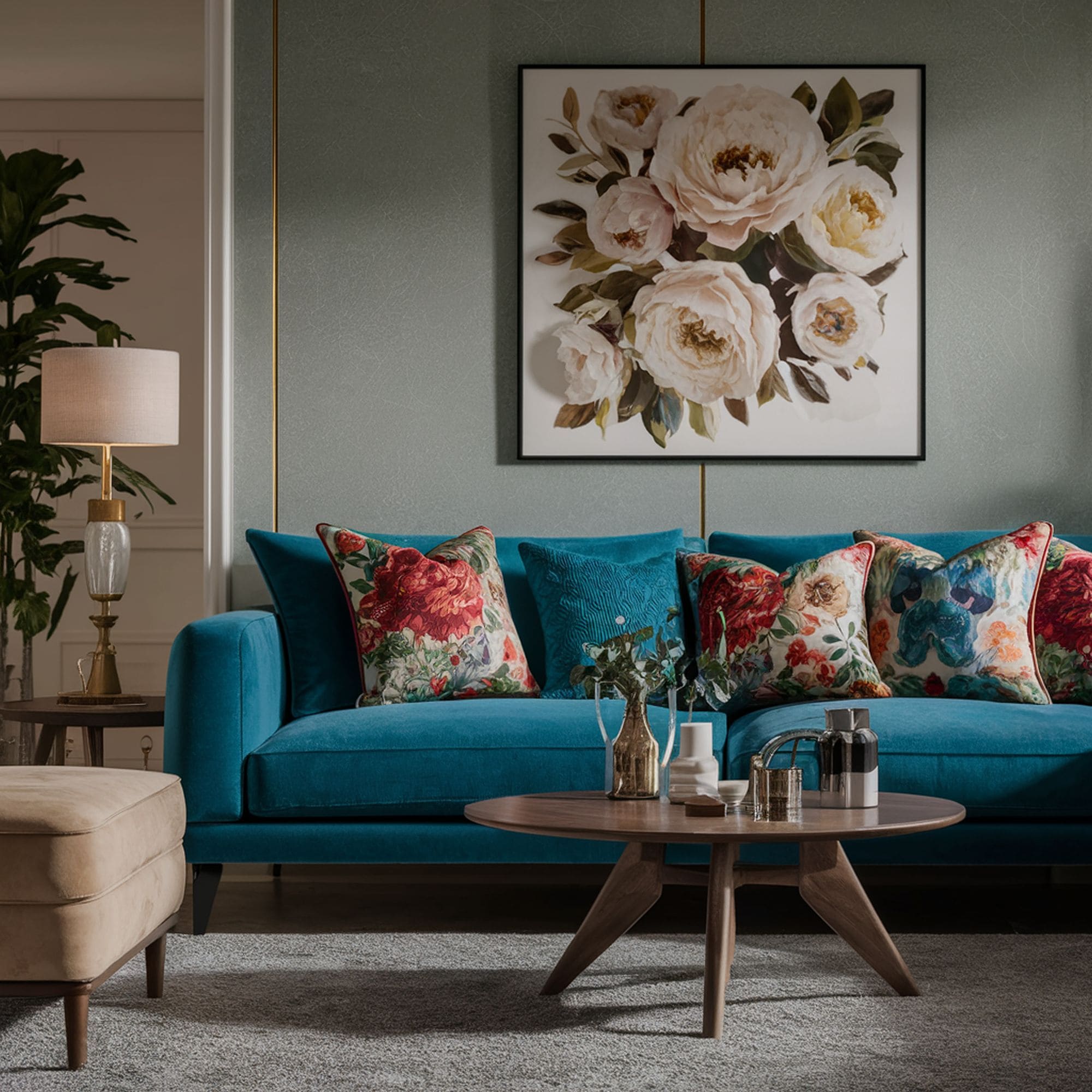 Floral Patterned Throw Pillows