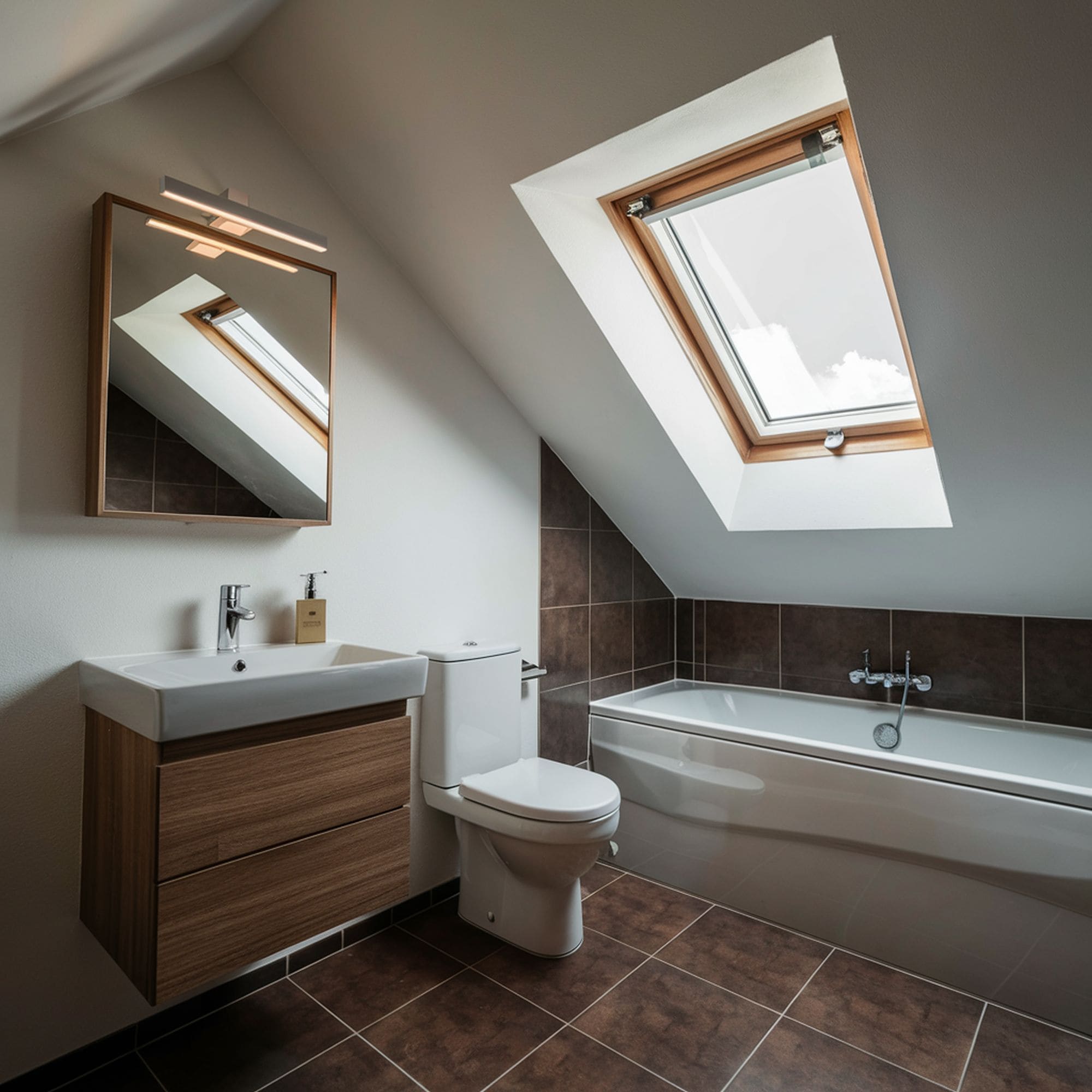 Minimalist Attic Bathroom